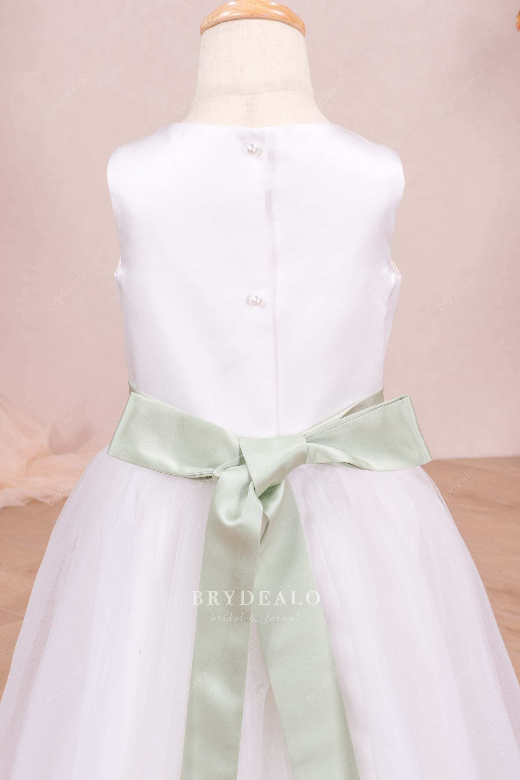 sleeveless simple flower girl dress