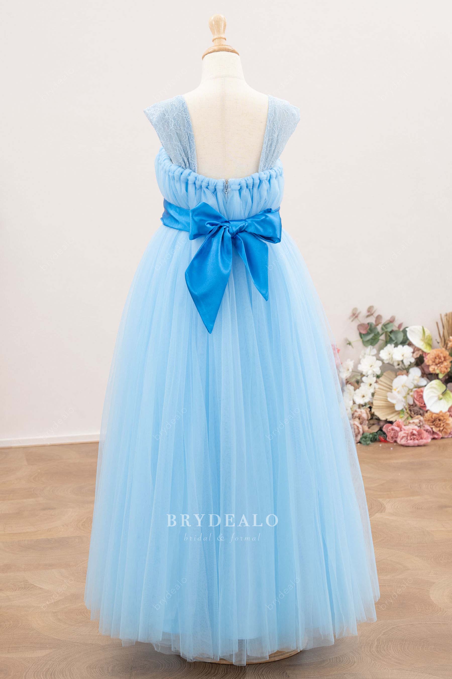 sleeveless tulle flower girl dress