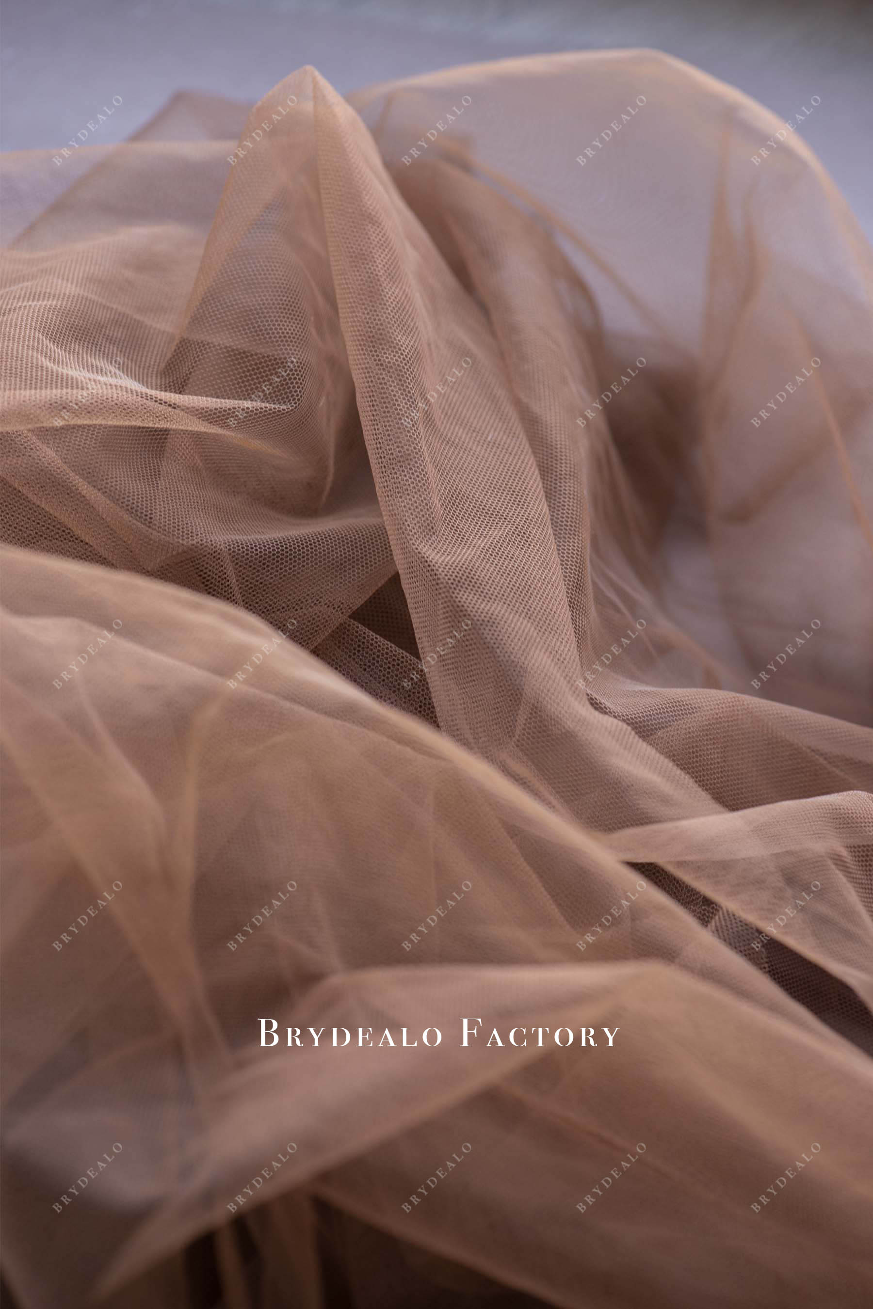 soft tan color tulle fabric