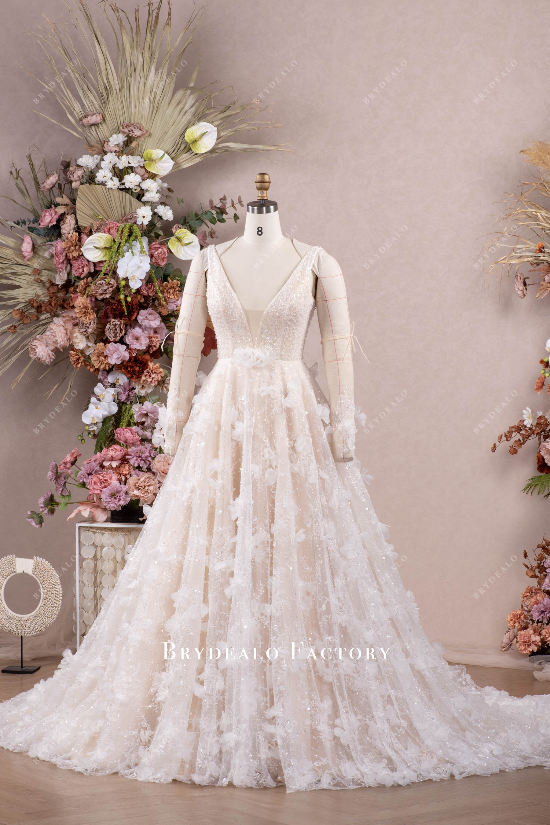 Luxury Bloom Plump A-Line Wedding Dress