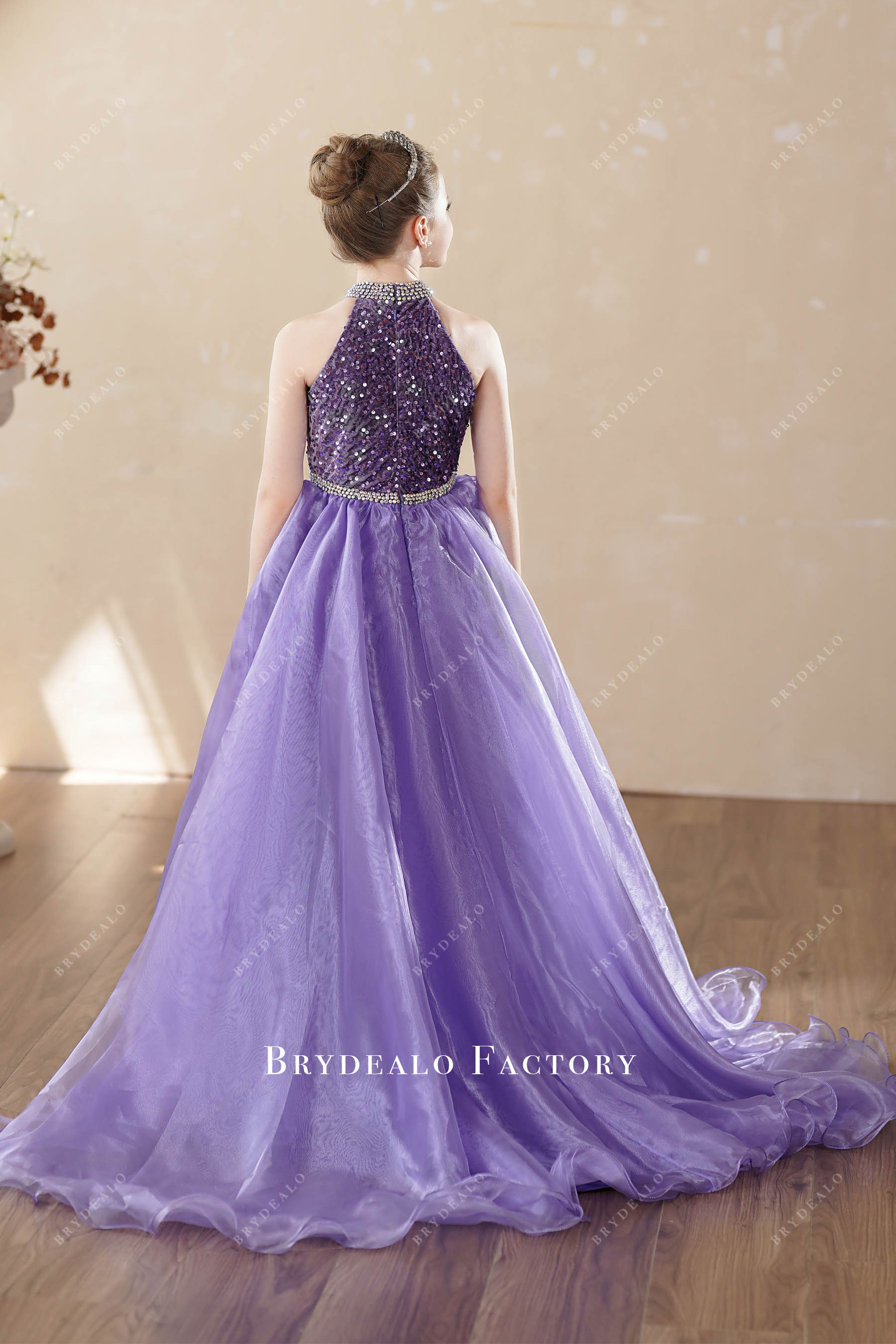 sparkly long puffy skirt young girl pageant dress