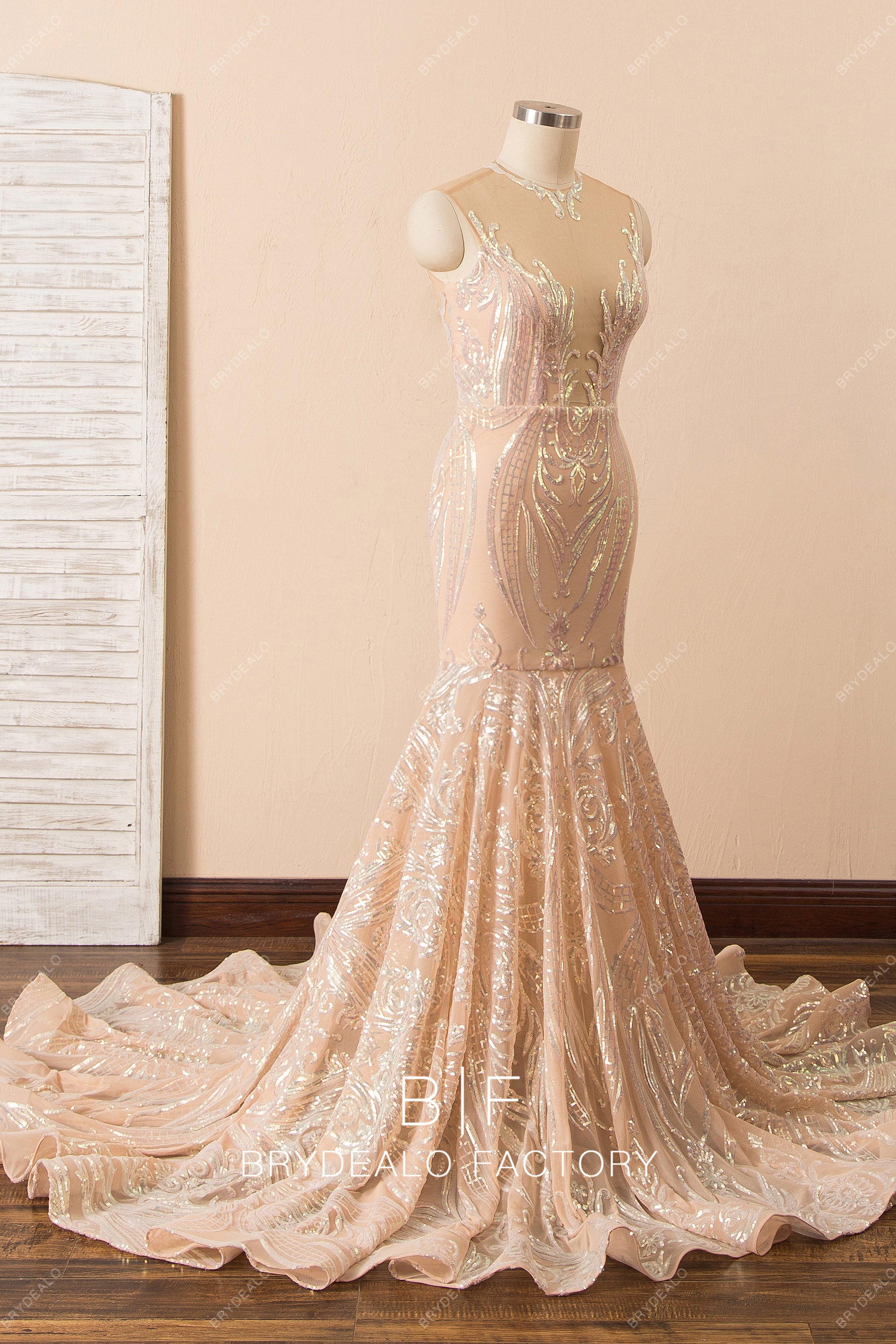sparkly mermaid ruffled skirt prom dress