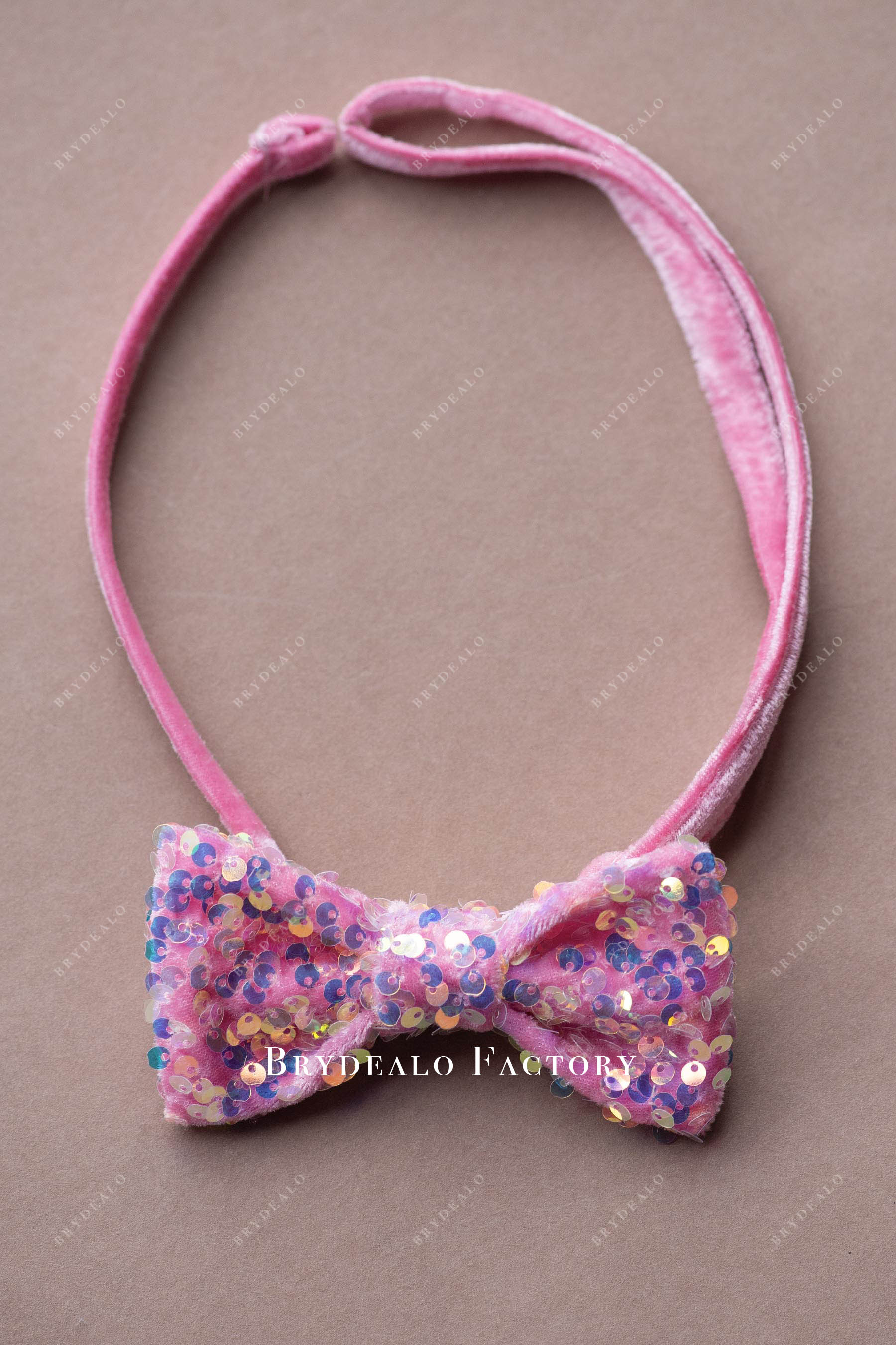 sparkly pink sequin bow tie for prom