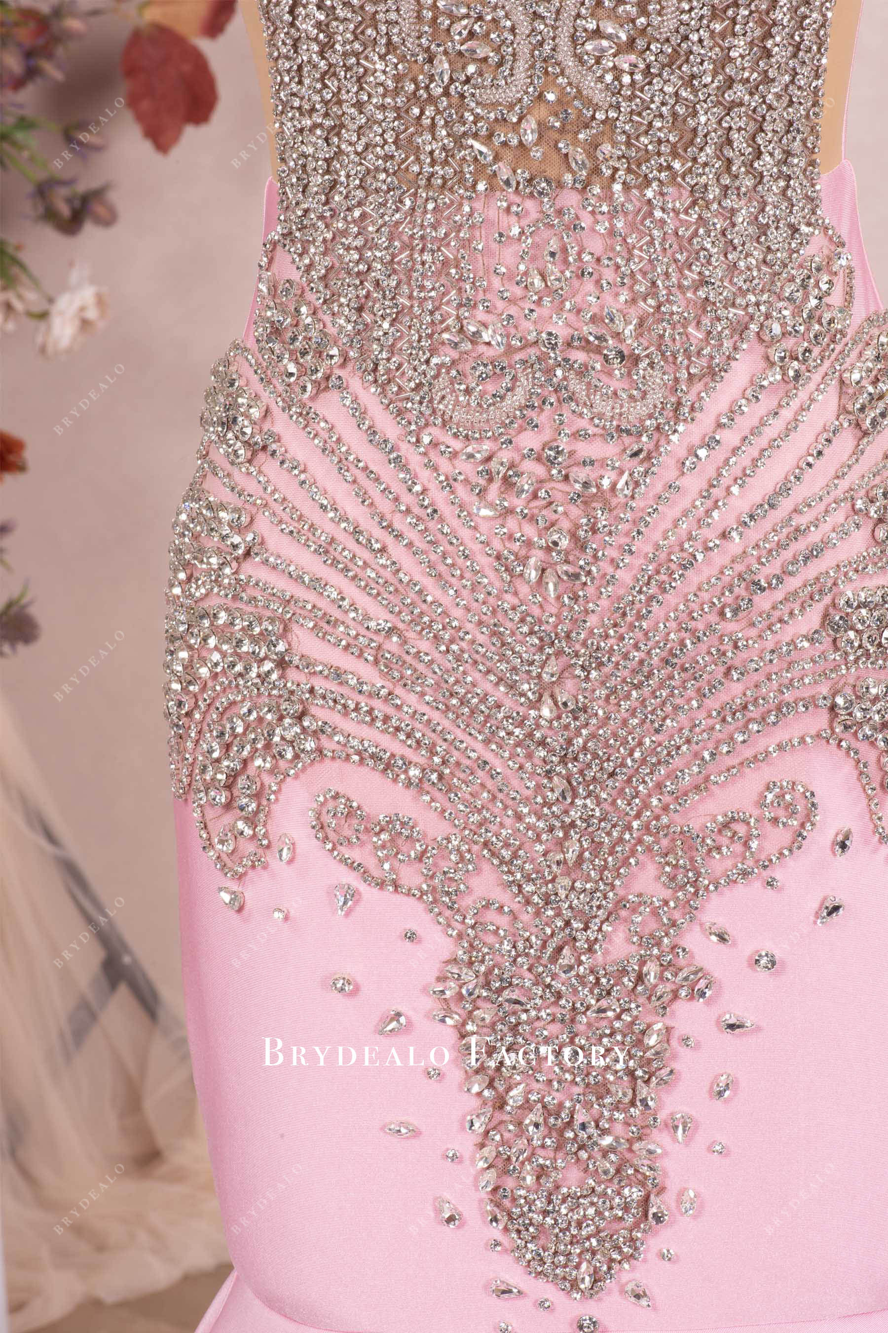 sparkly rhinestone pink prom dress