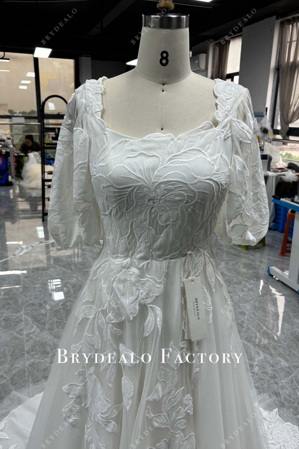 Private Label Custom Lace Higher Neck Wedding Dress