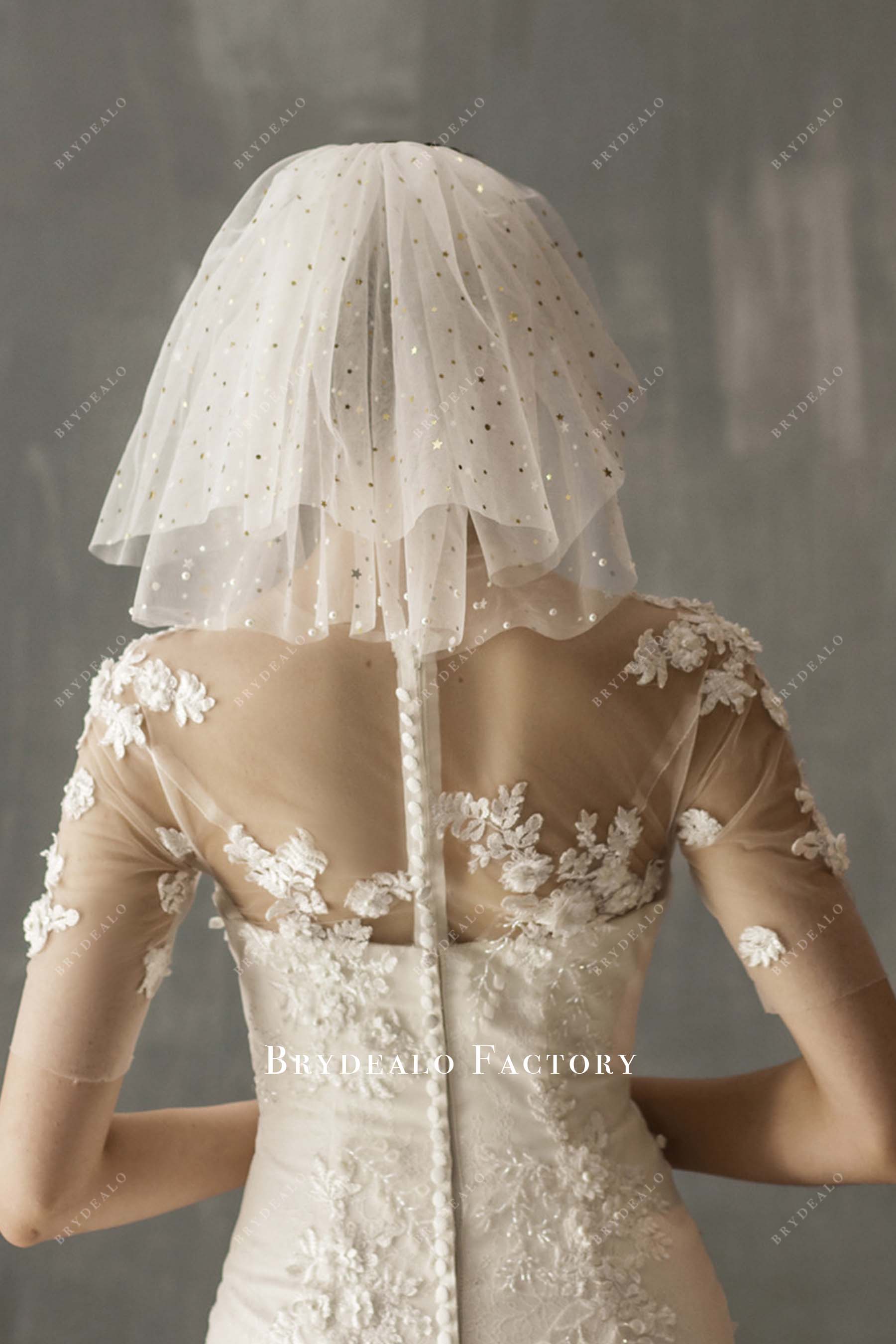 star sequined bridal veil