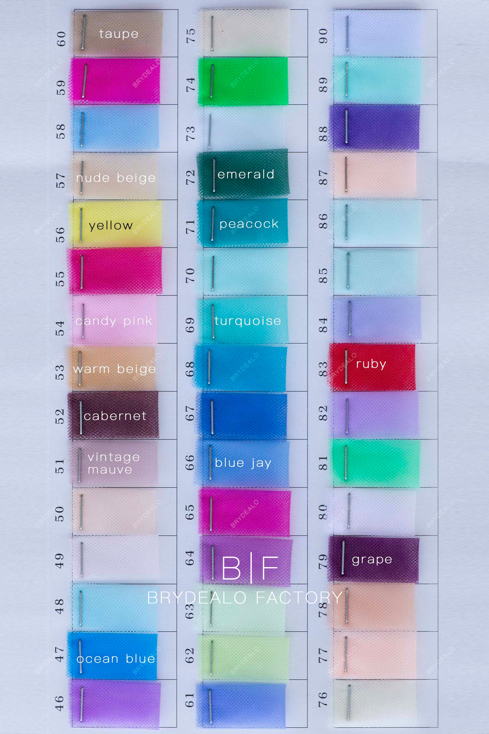 Fabric Color Chart