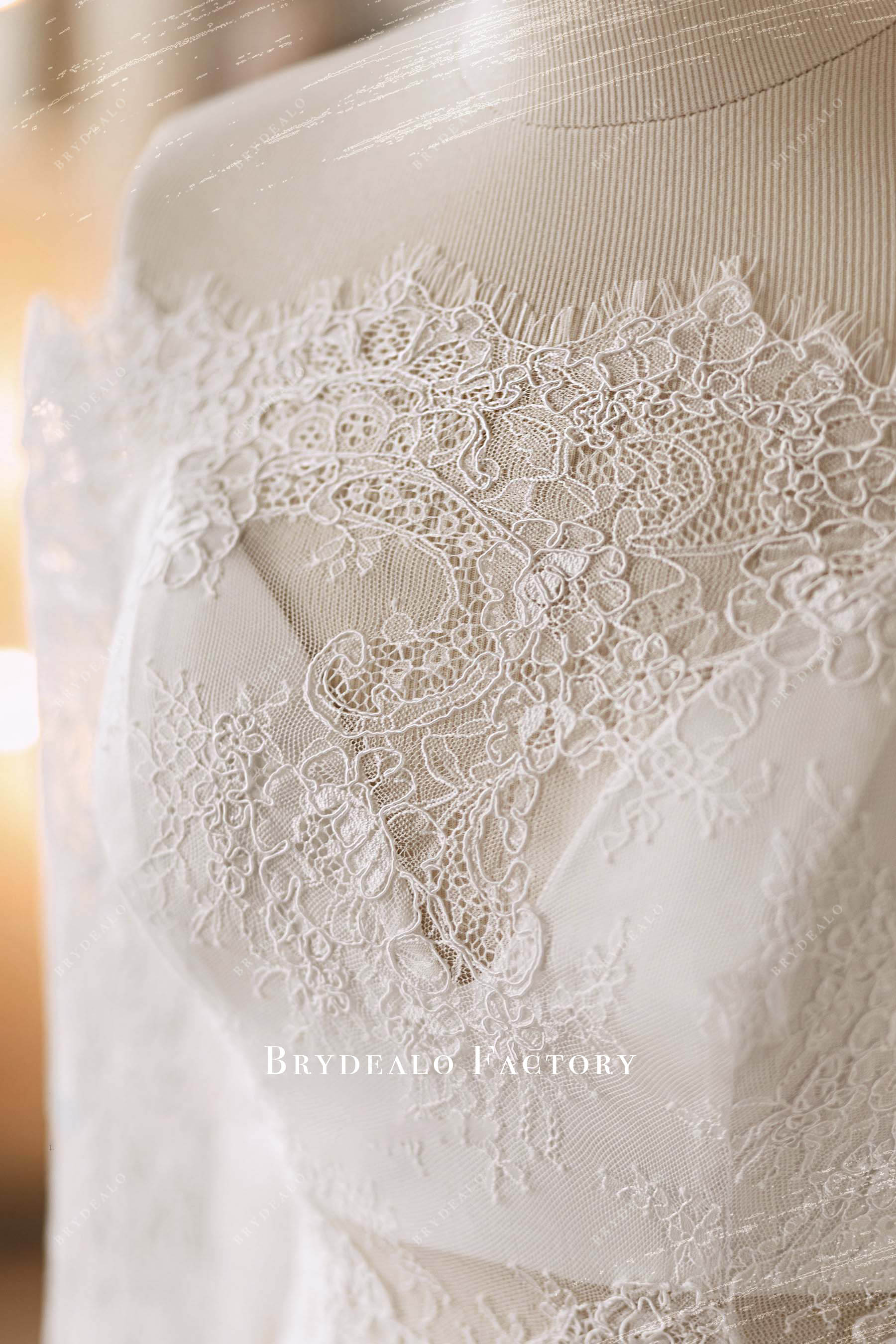 straight across neck sweetheart lining bridal top