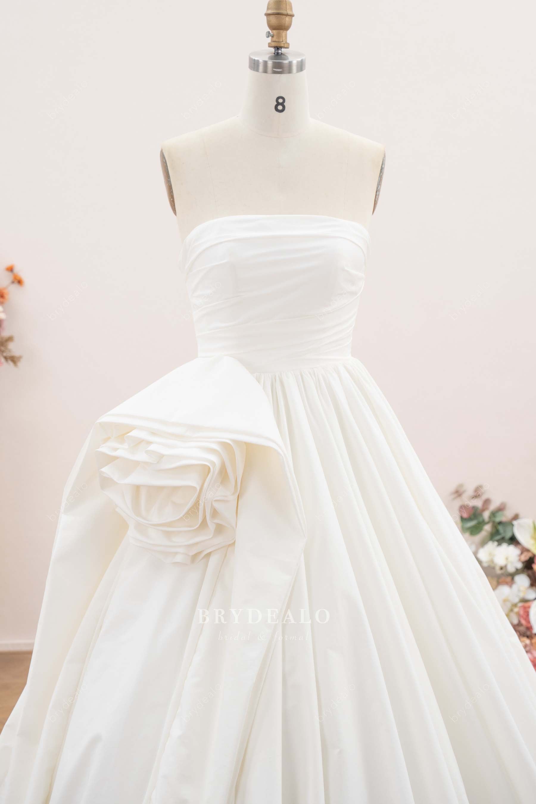 straight across neck wedding dress