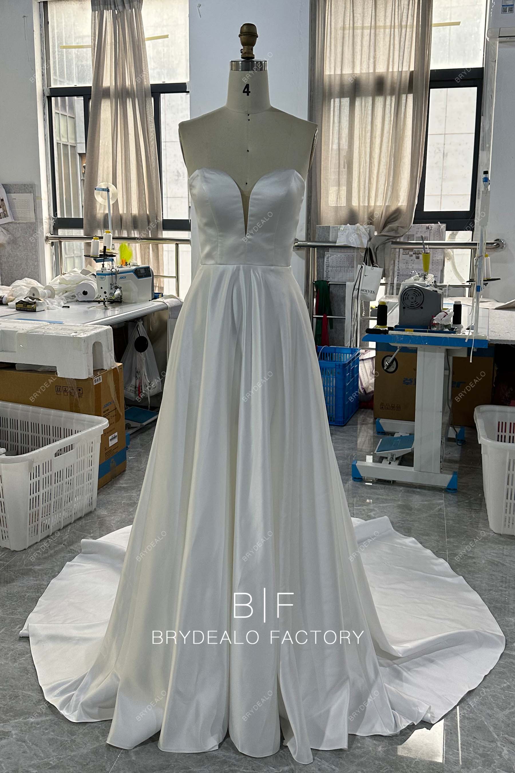 wholesale private label strapless bridal dress