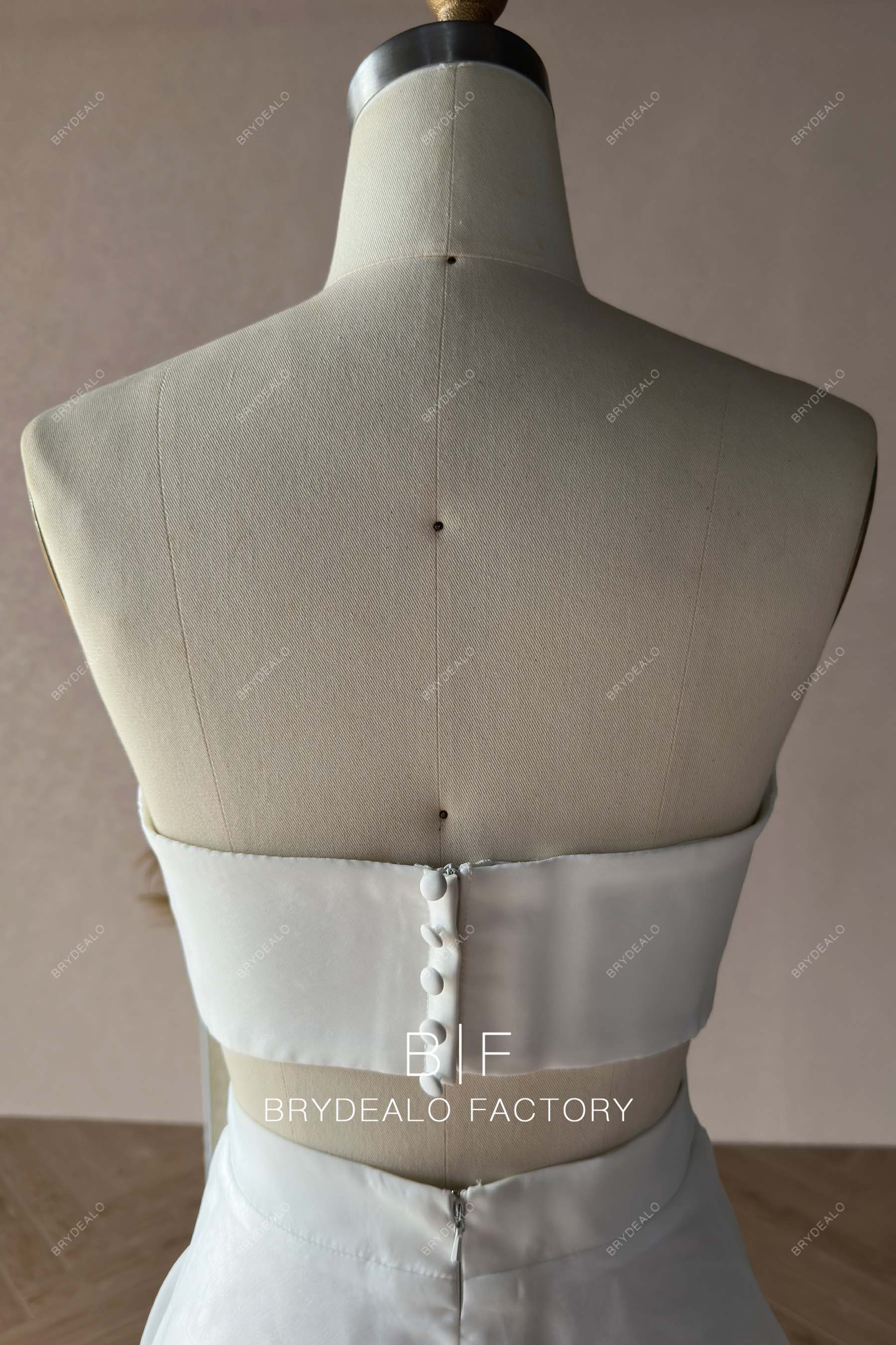 strapless organza crop top for wedding
