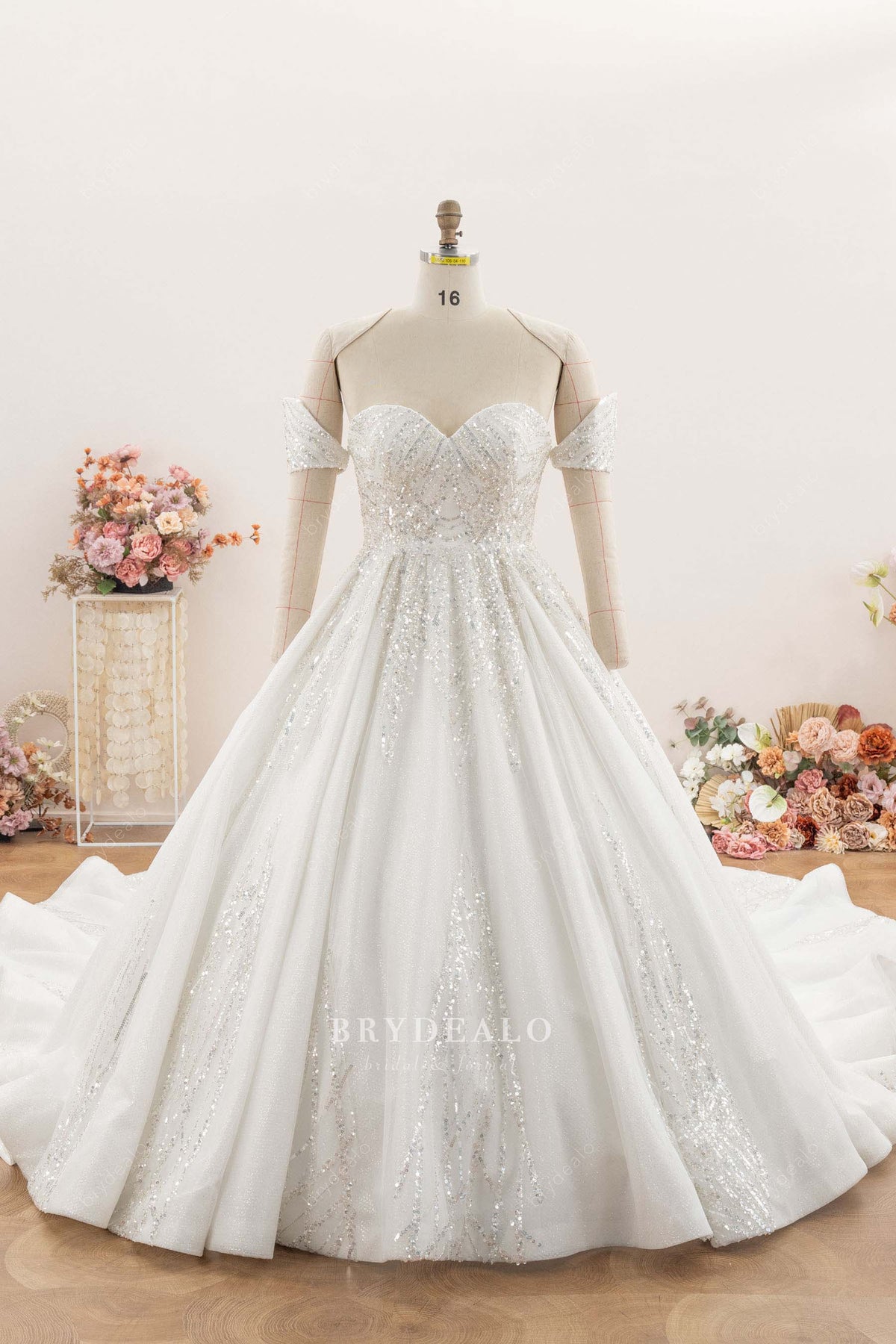 strapless sparkly luxury wedding ballgown