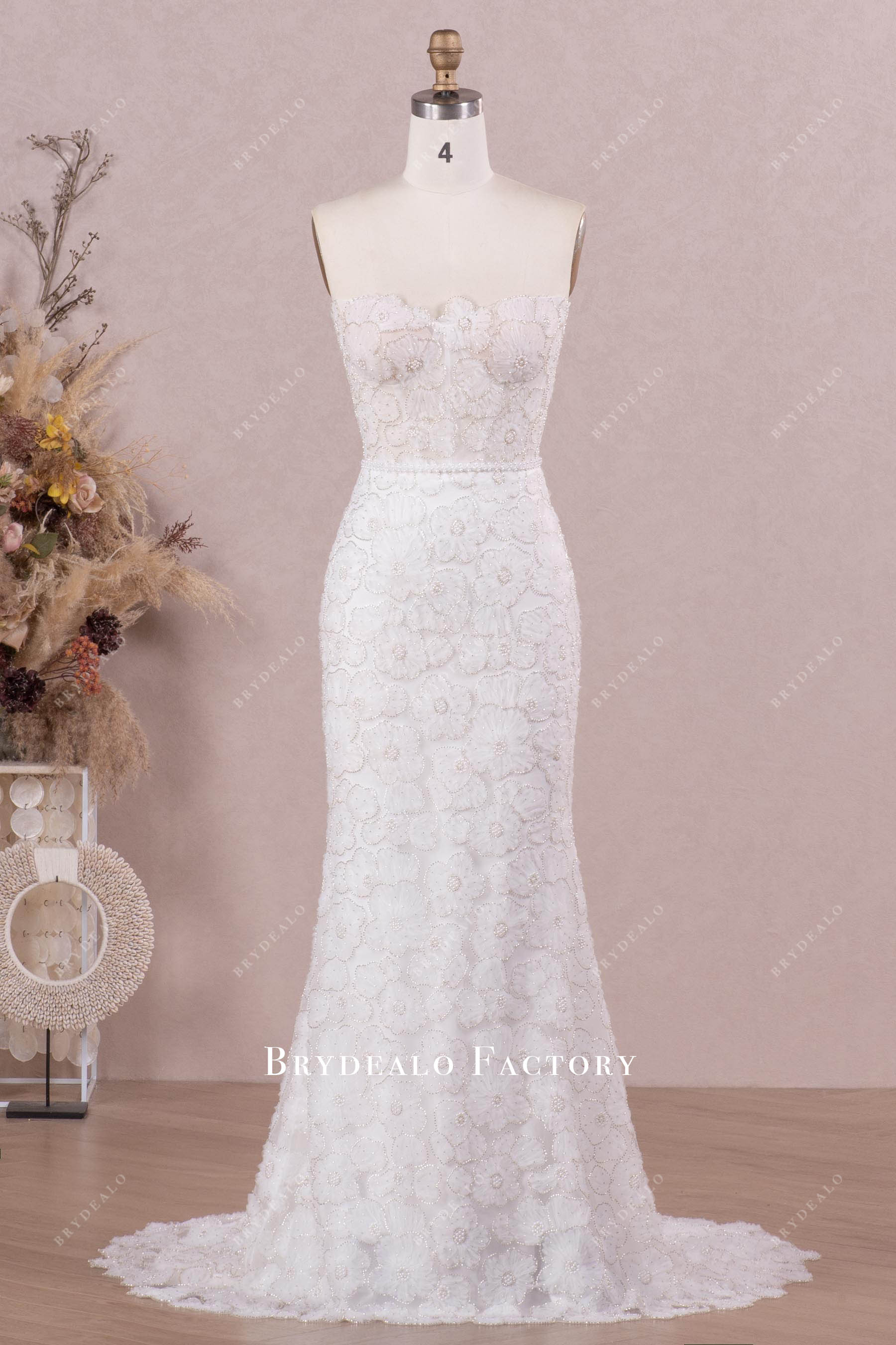 strapless sweetheart neck mermaid bridal gown