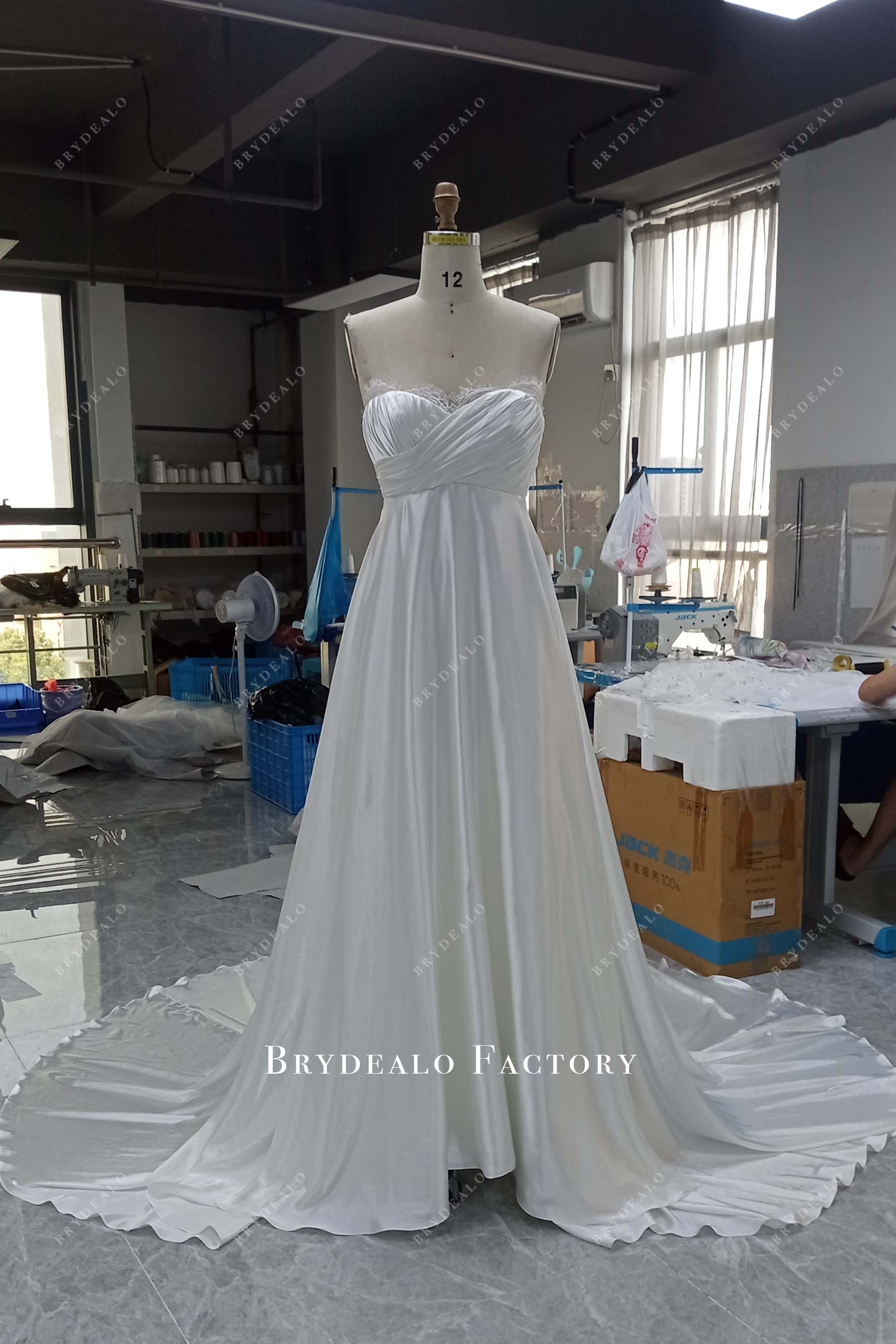 Custom Pregnant Strapless Bridal Dress