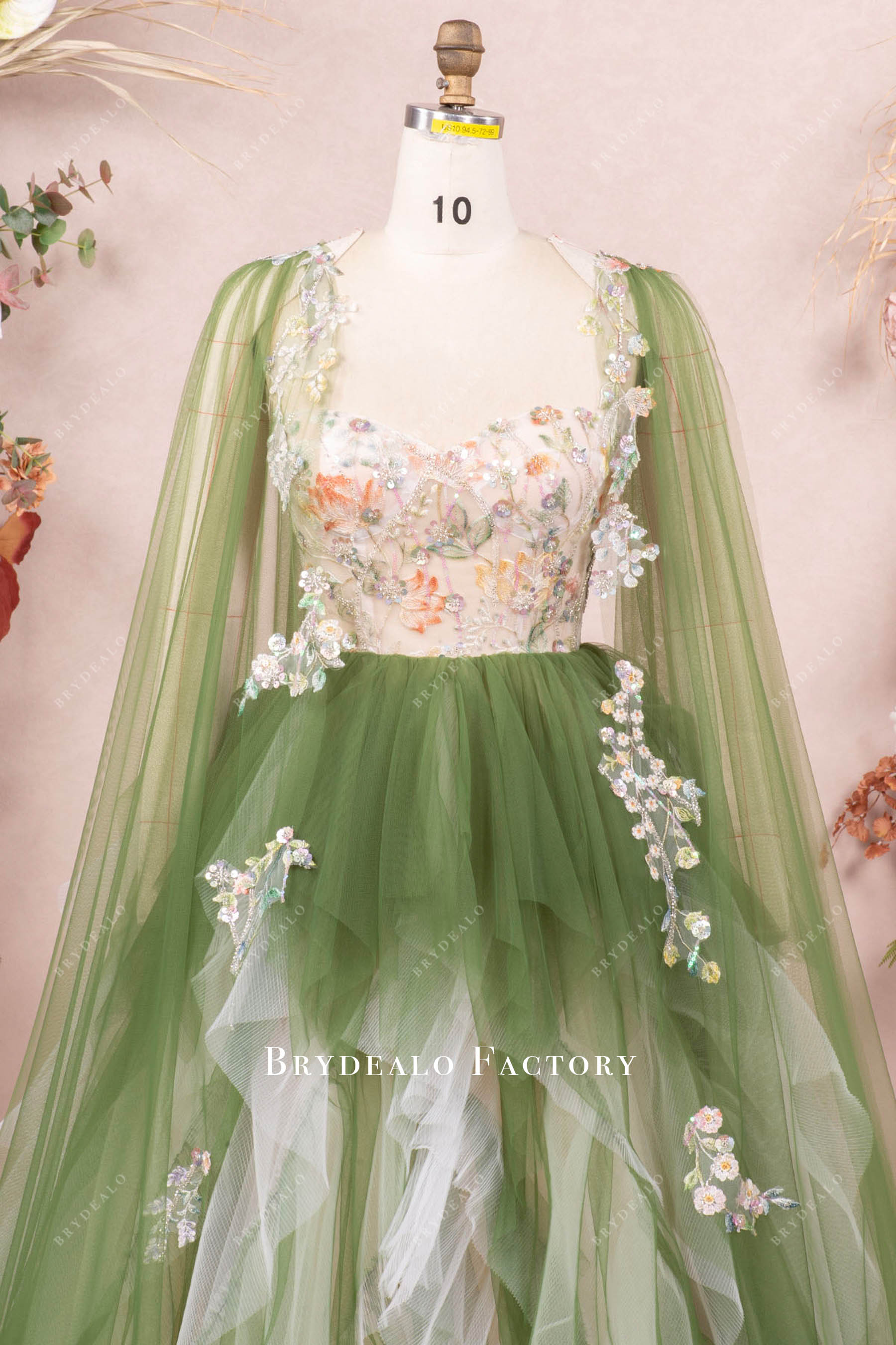 straps sweetheart colored sequin flower wedding dress