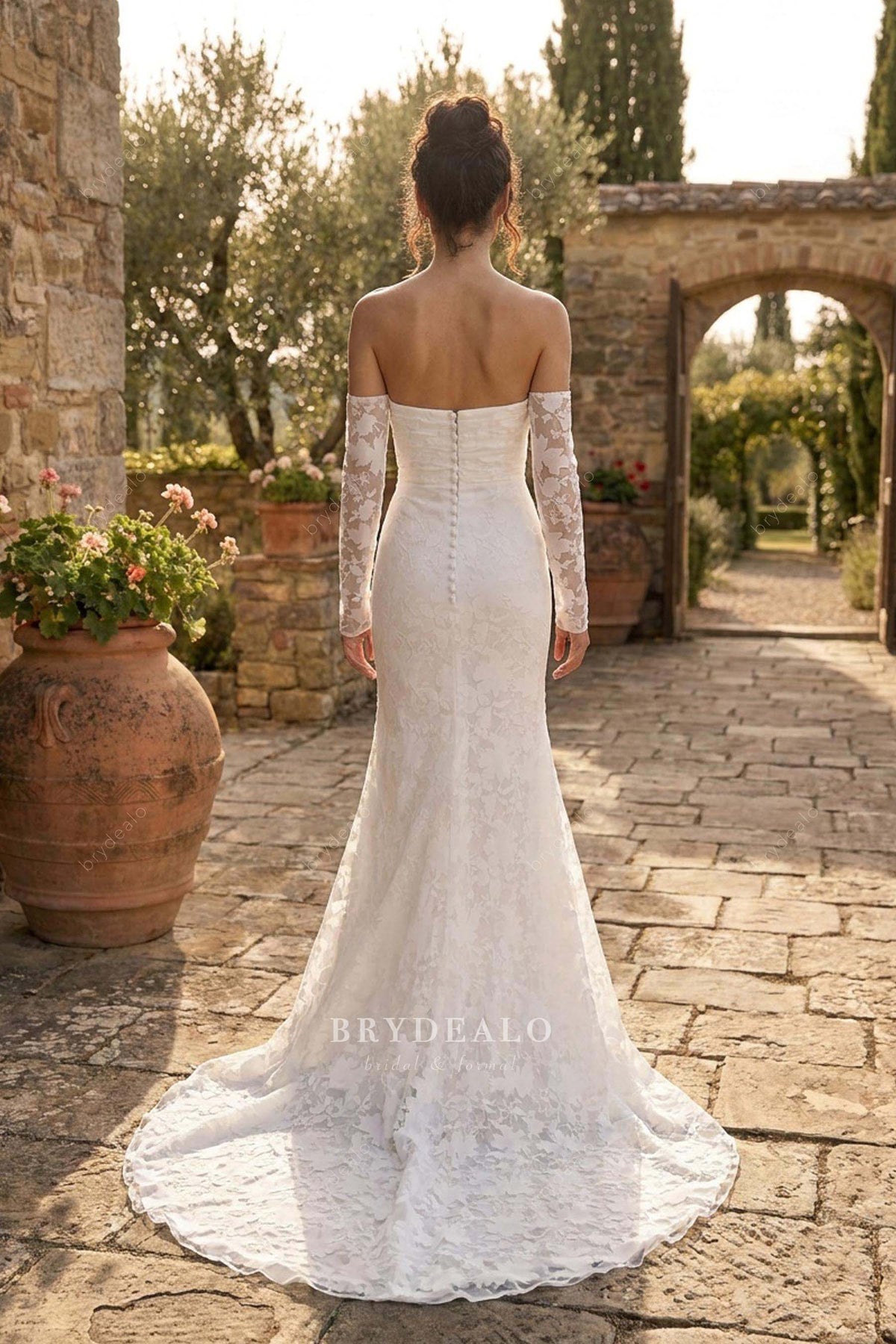 sweep train burnout velvet wedding dress