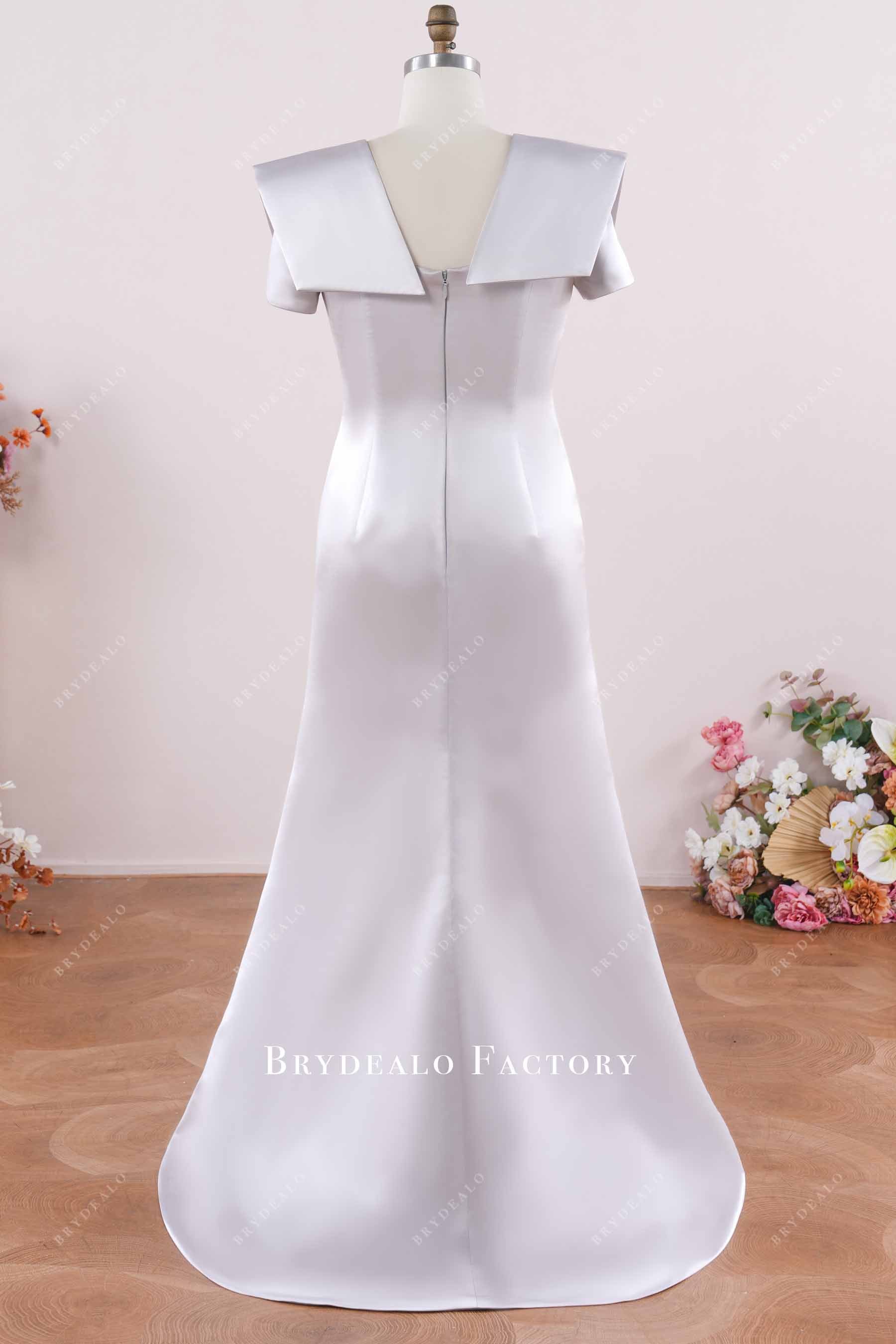 sweep train simple formal dress satin