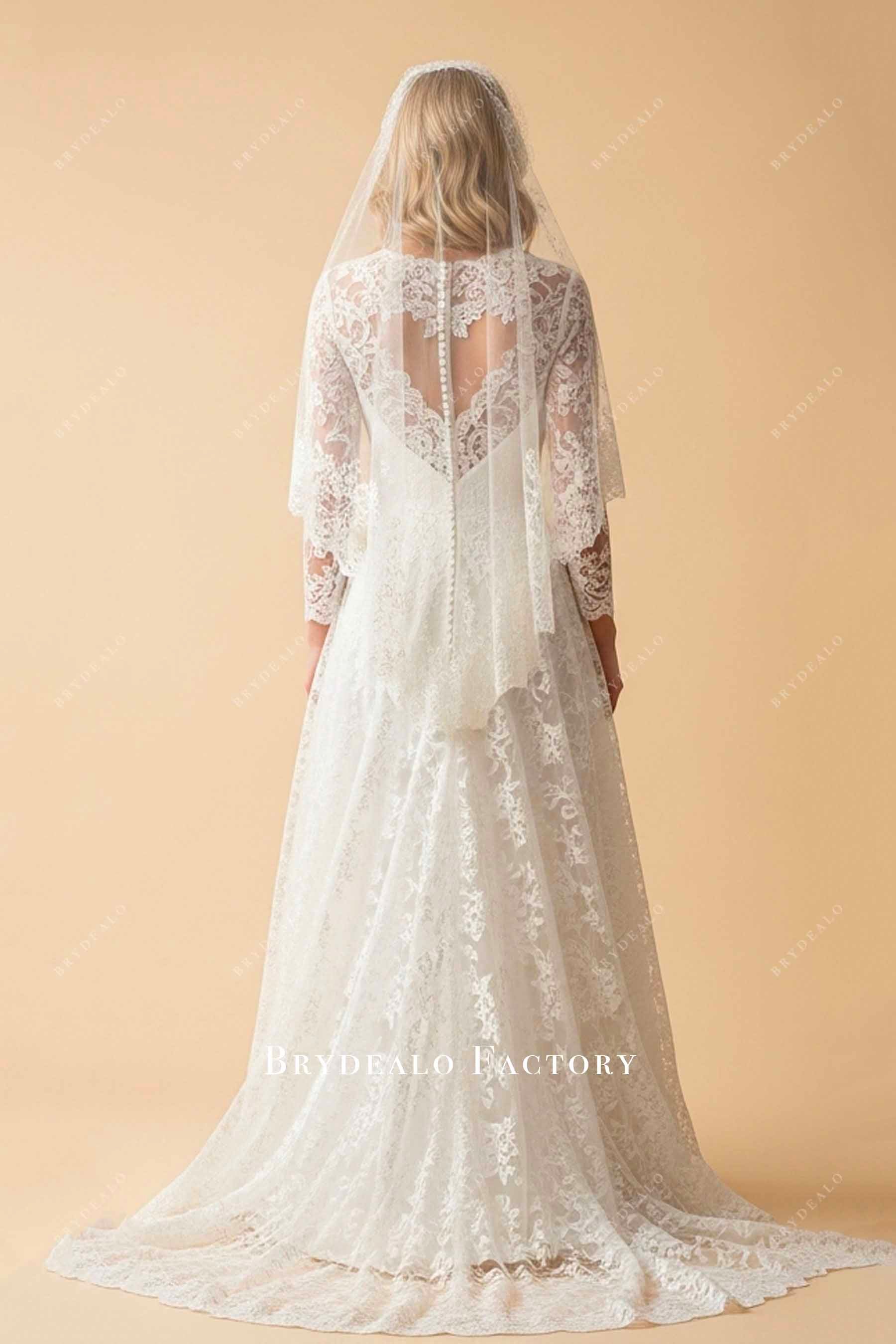 sweetheart hollow back lace wedding dress