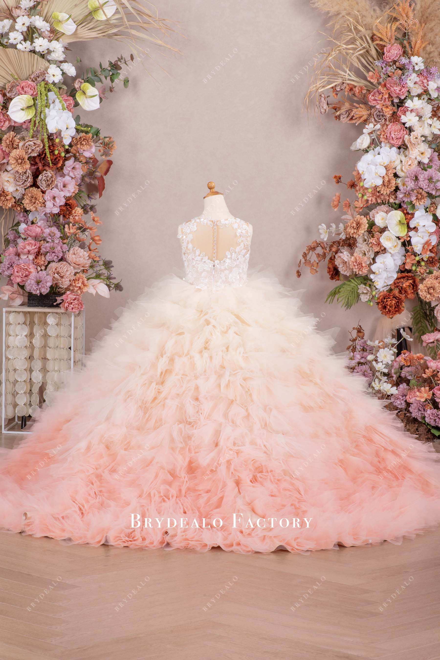 Pink ombre quinceanera dress hotsell