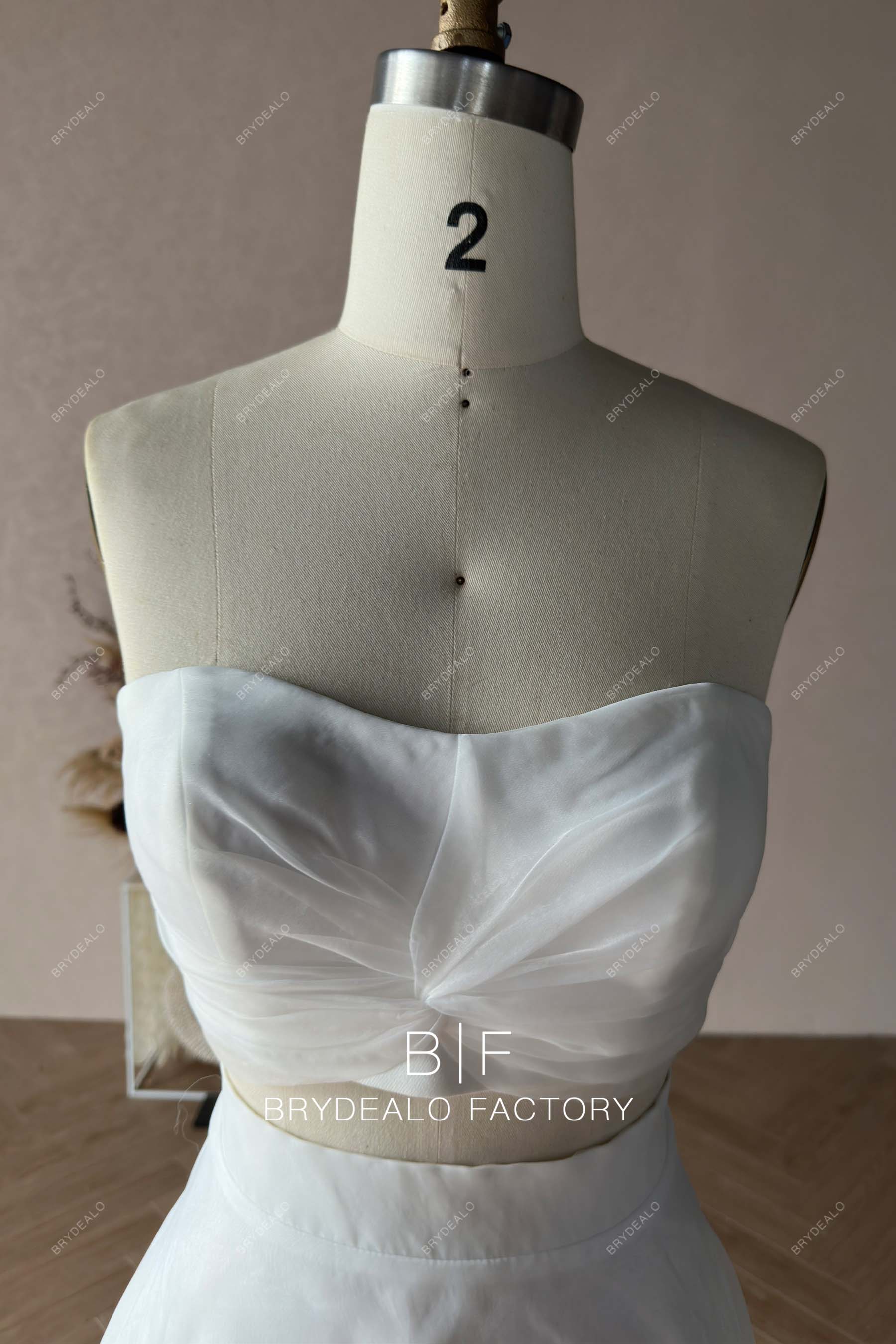 sweetheart neck twisted organza wedding dress