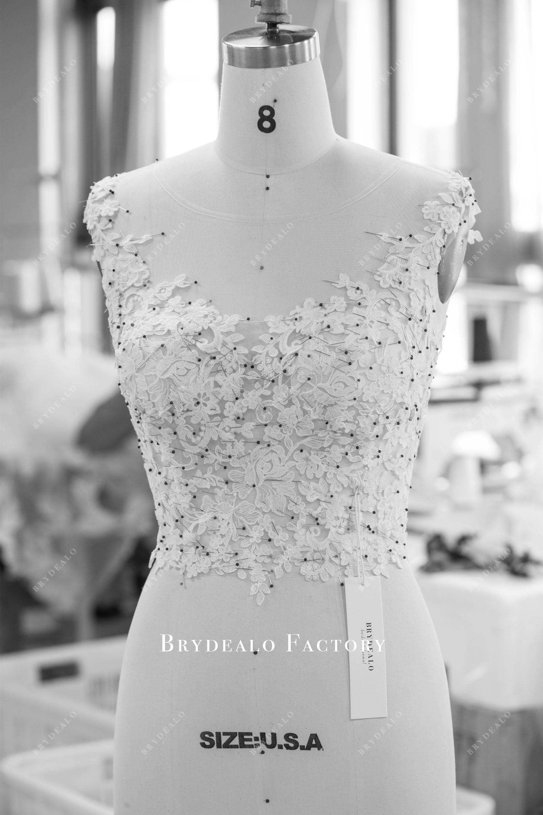 tailor-made cap sleeve bridal top