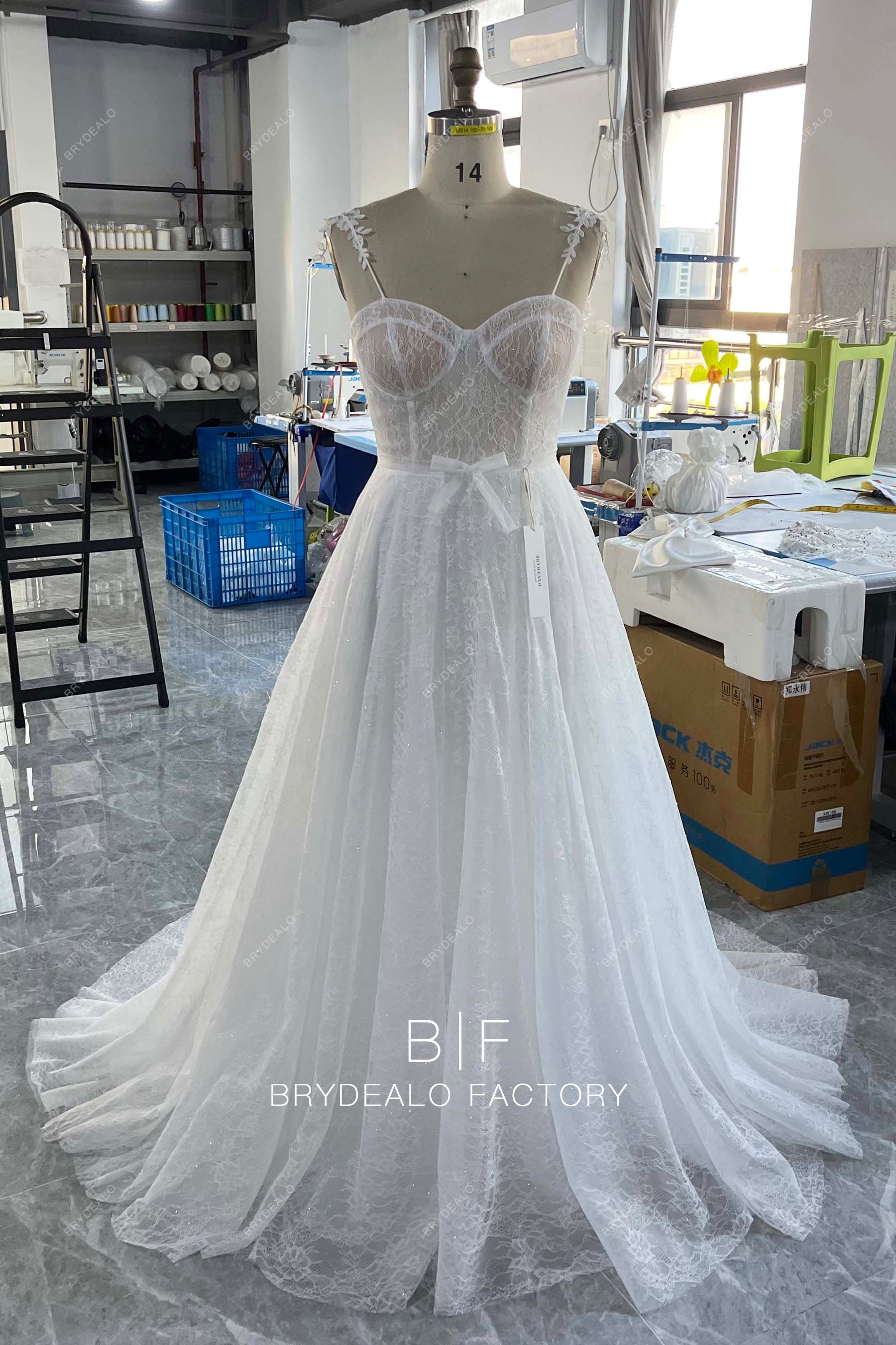 tailor-made corset straps lace wedding dress