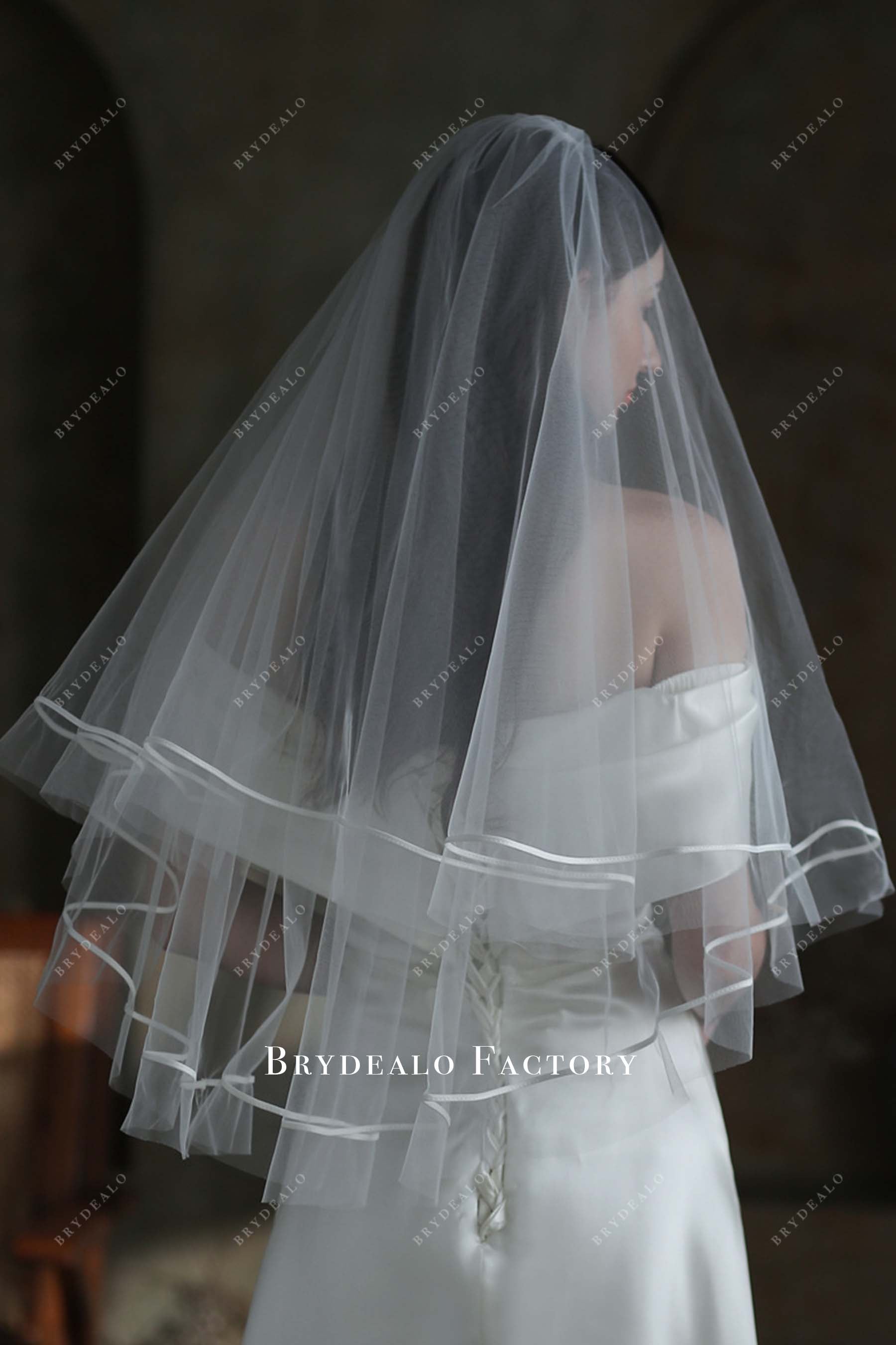 two tier bridal veil