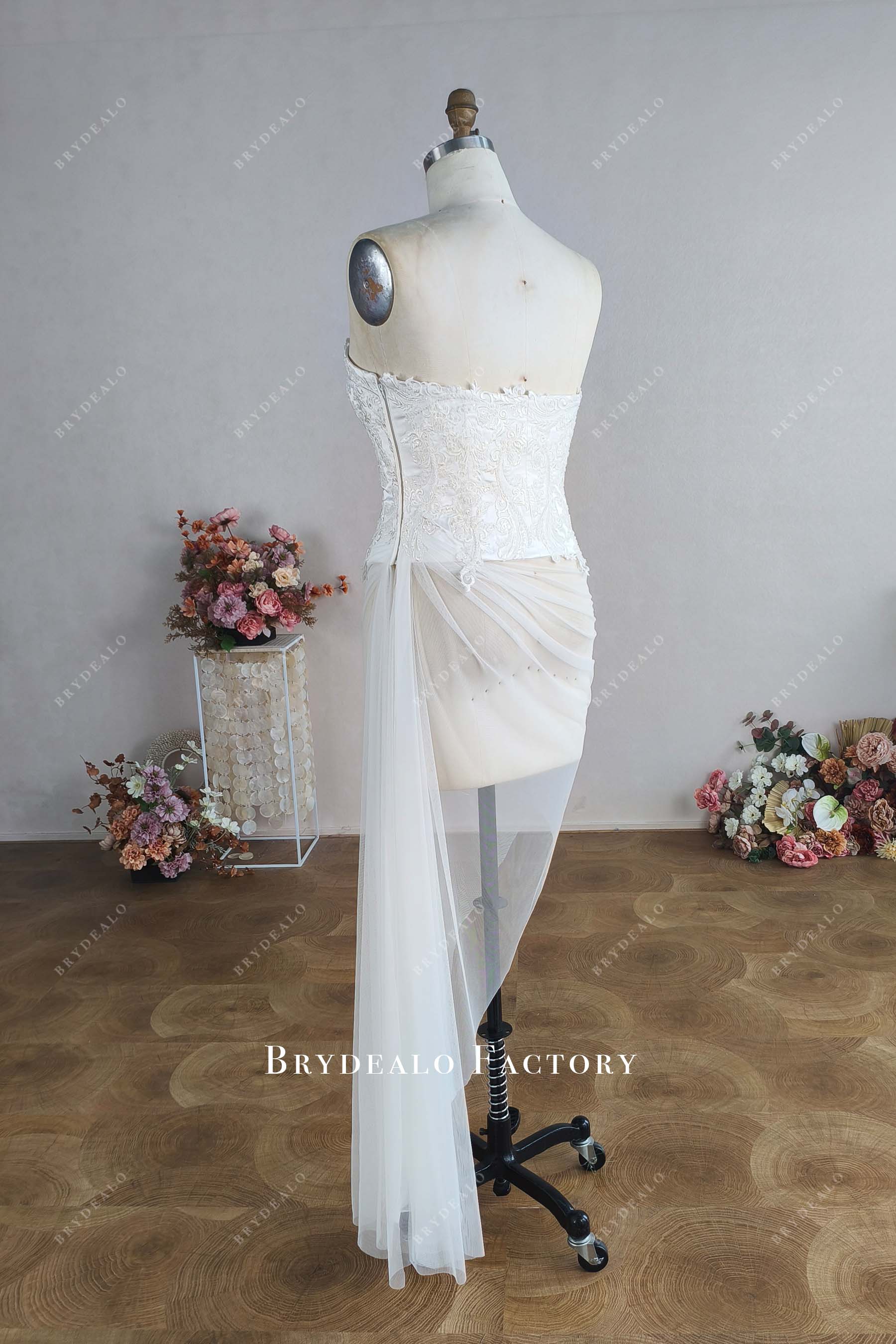 tulle drape bridal corset 
