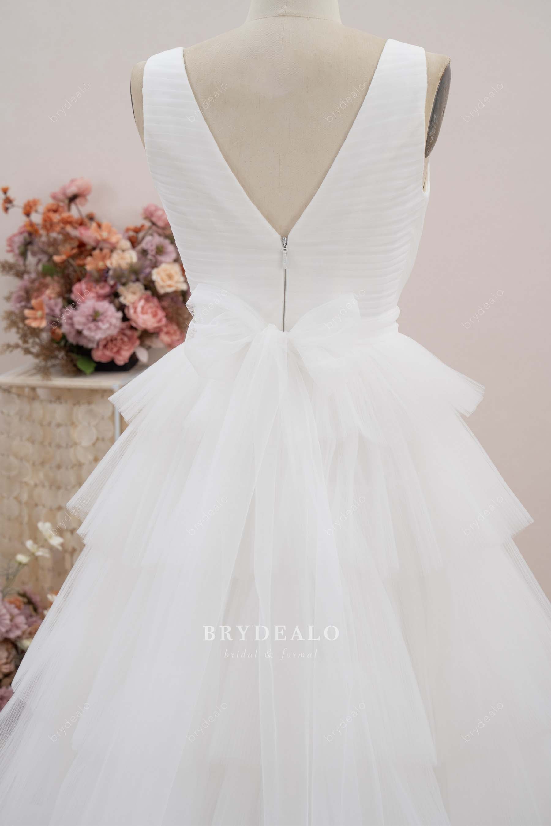 tulle sash wedding dress