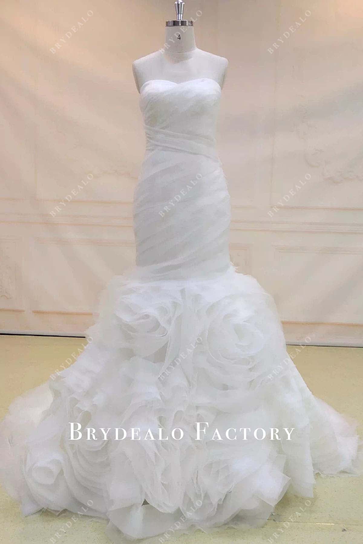 tulle strapless trumpet wedding dress