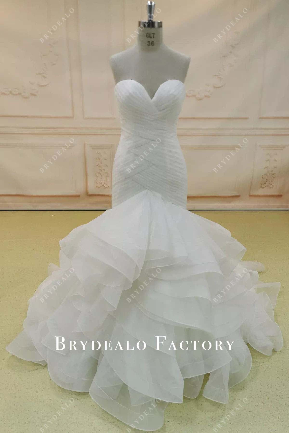 tulle strapless trumpet wedding dress