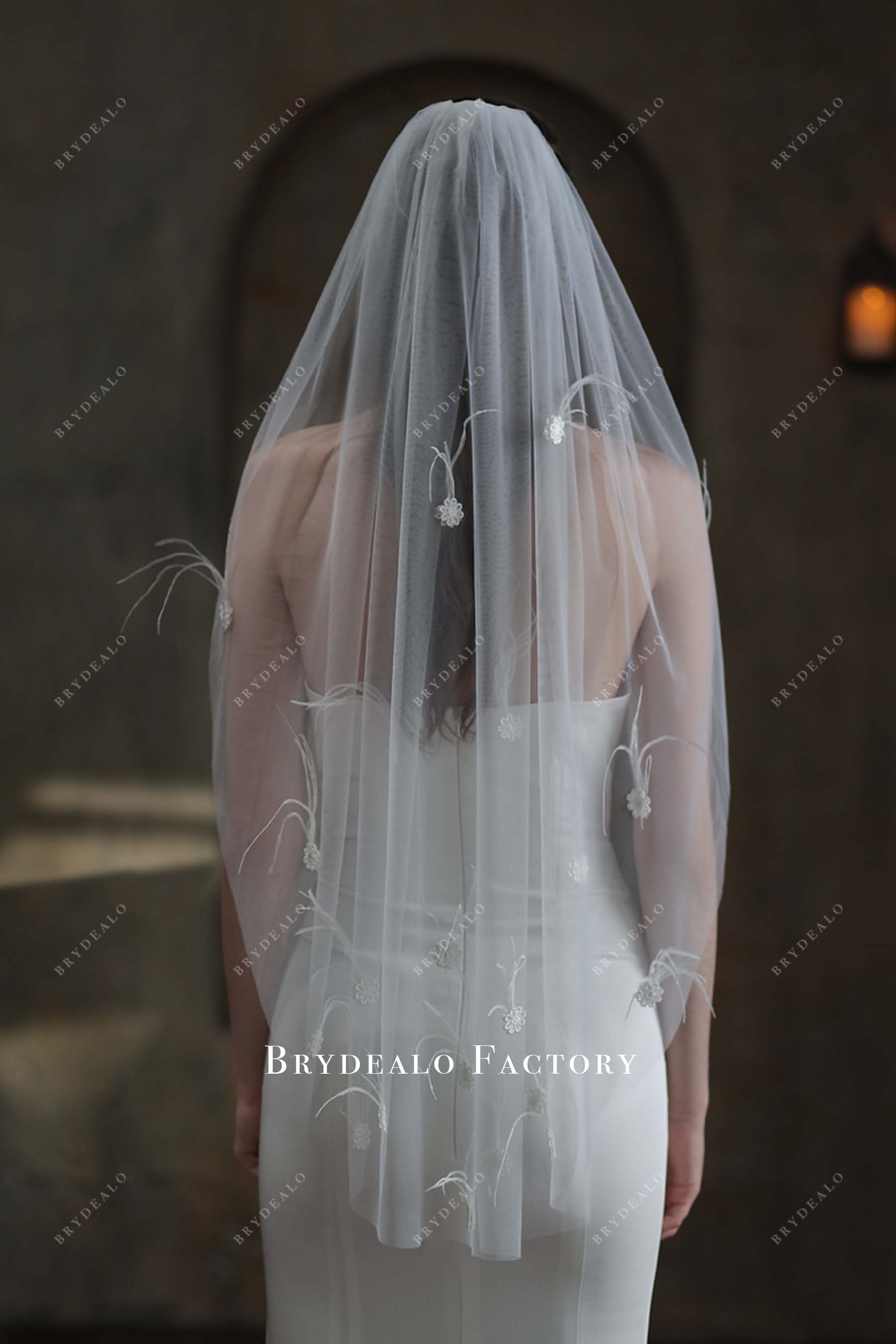 tulle with comb bridal veil