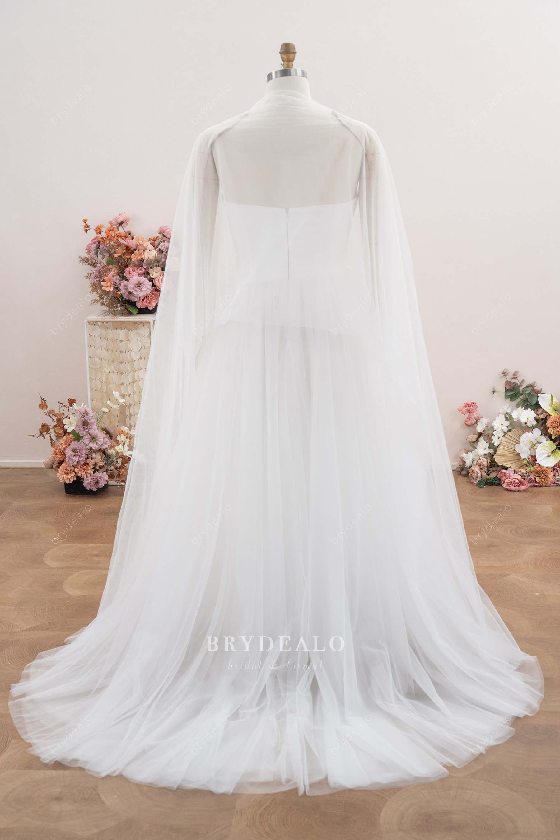 tulle wrap wedding dress