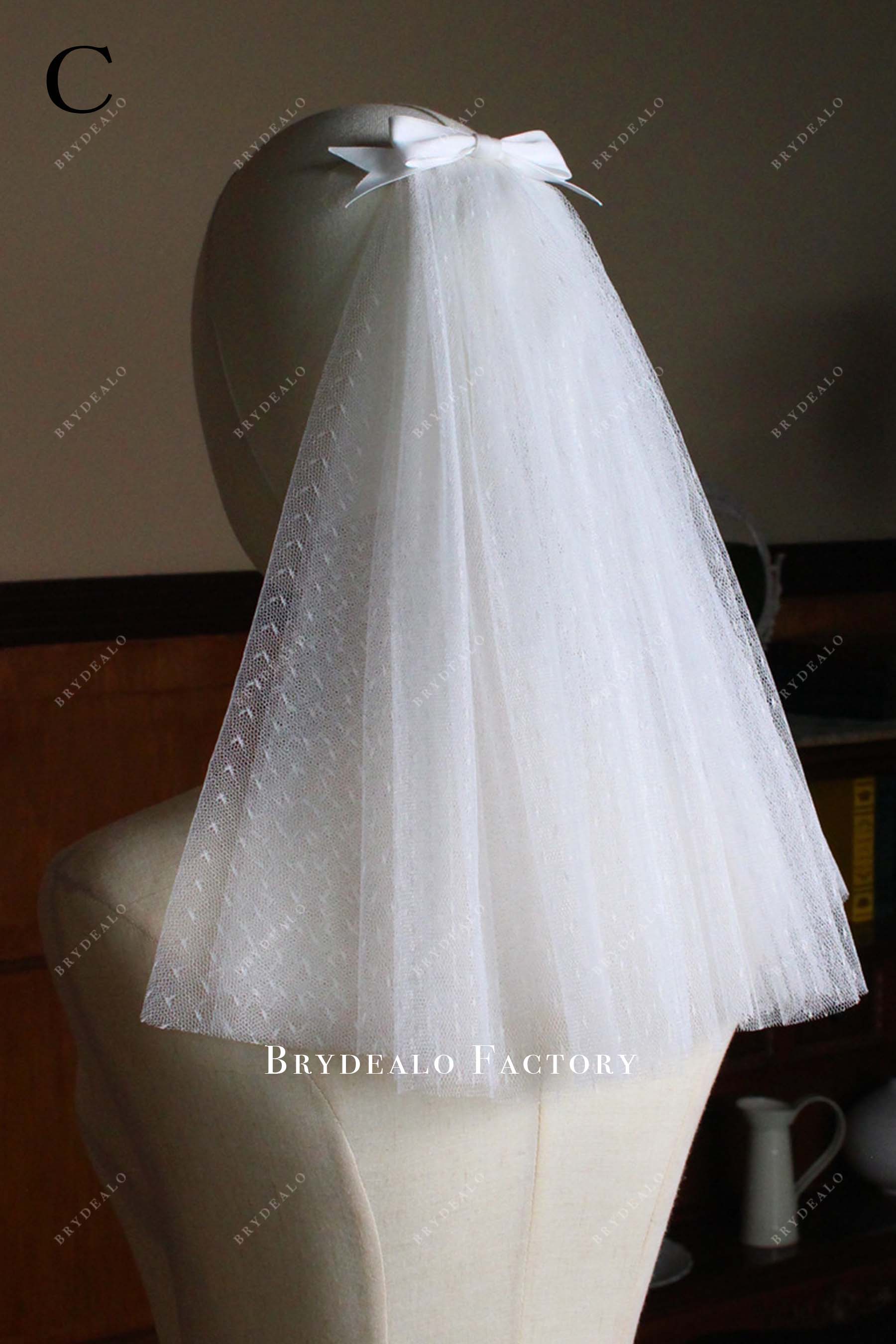 two tier tulle bridal veil