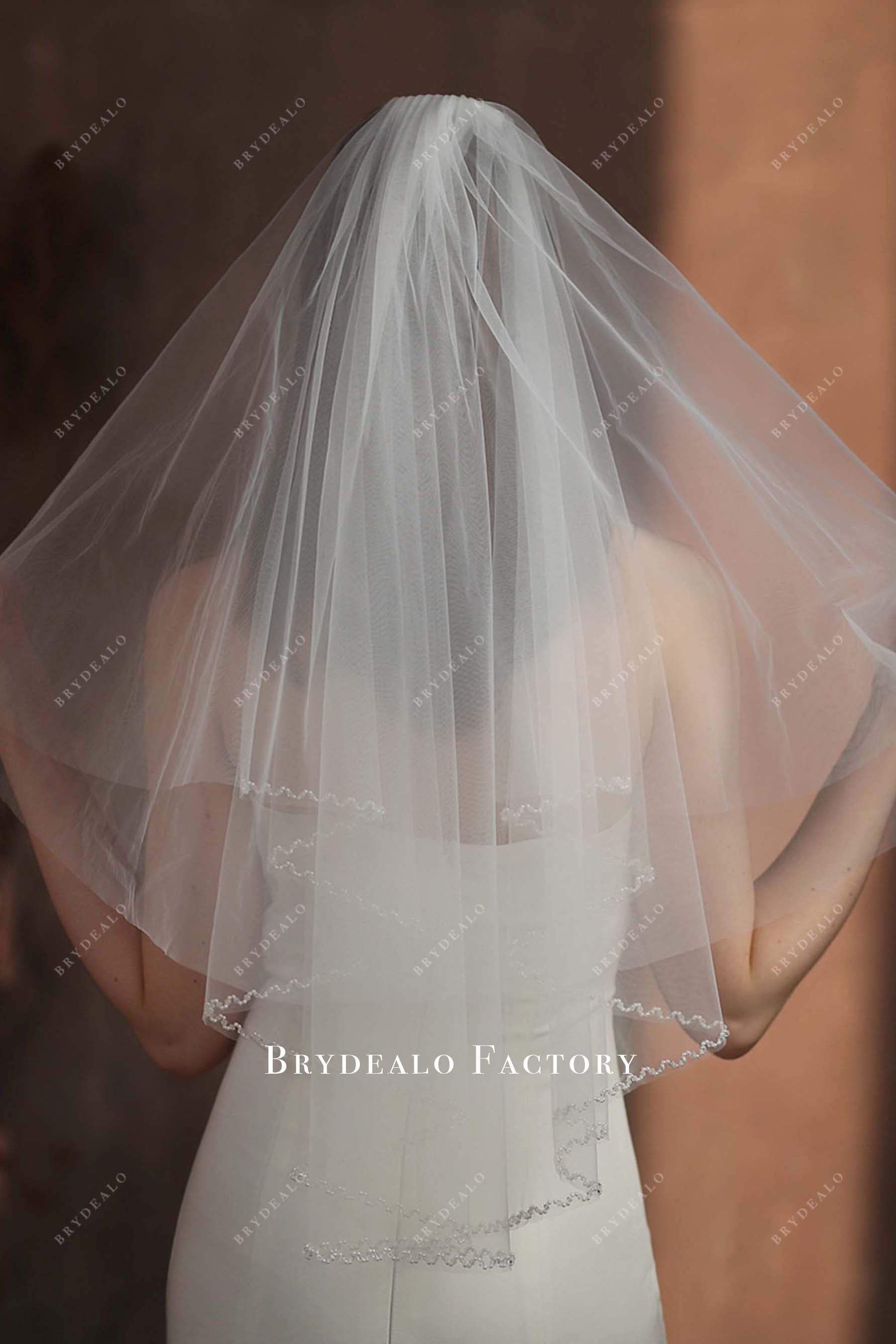 two tier tulle bridal veil