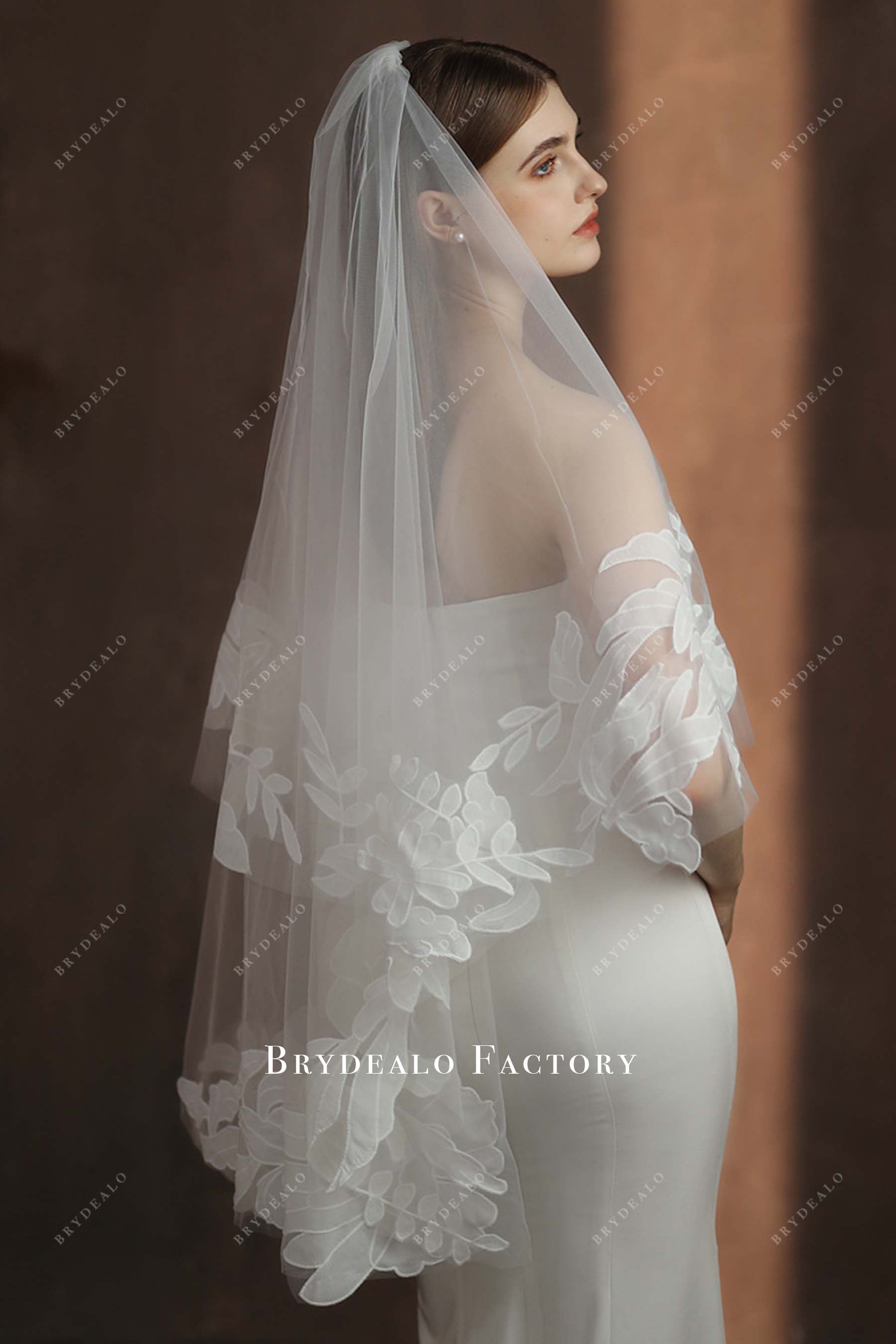 two tier tulle bridal veil