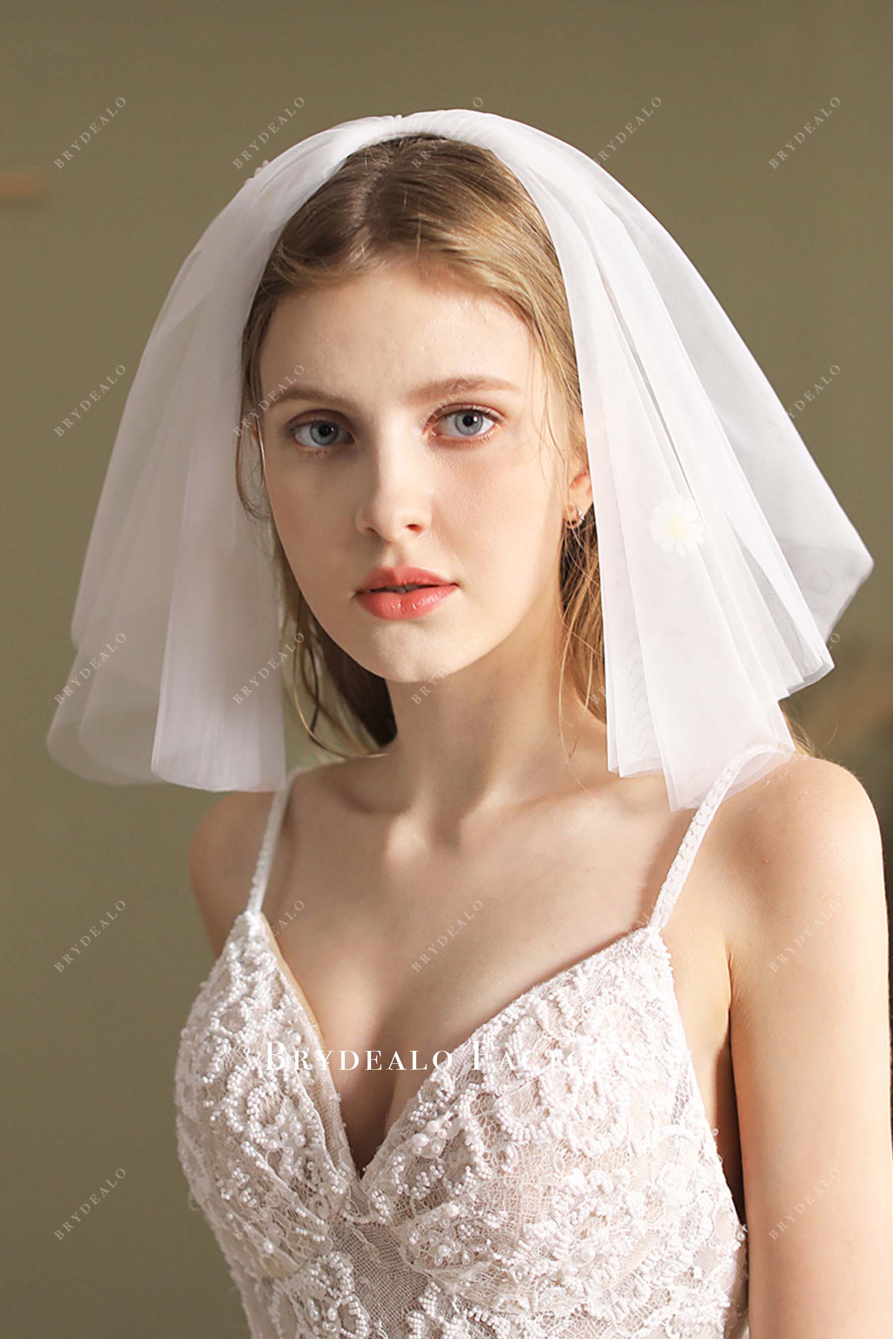 two tier tulle bridal veil