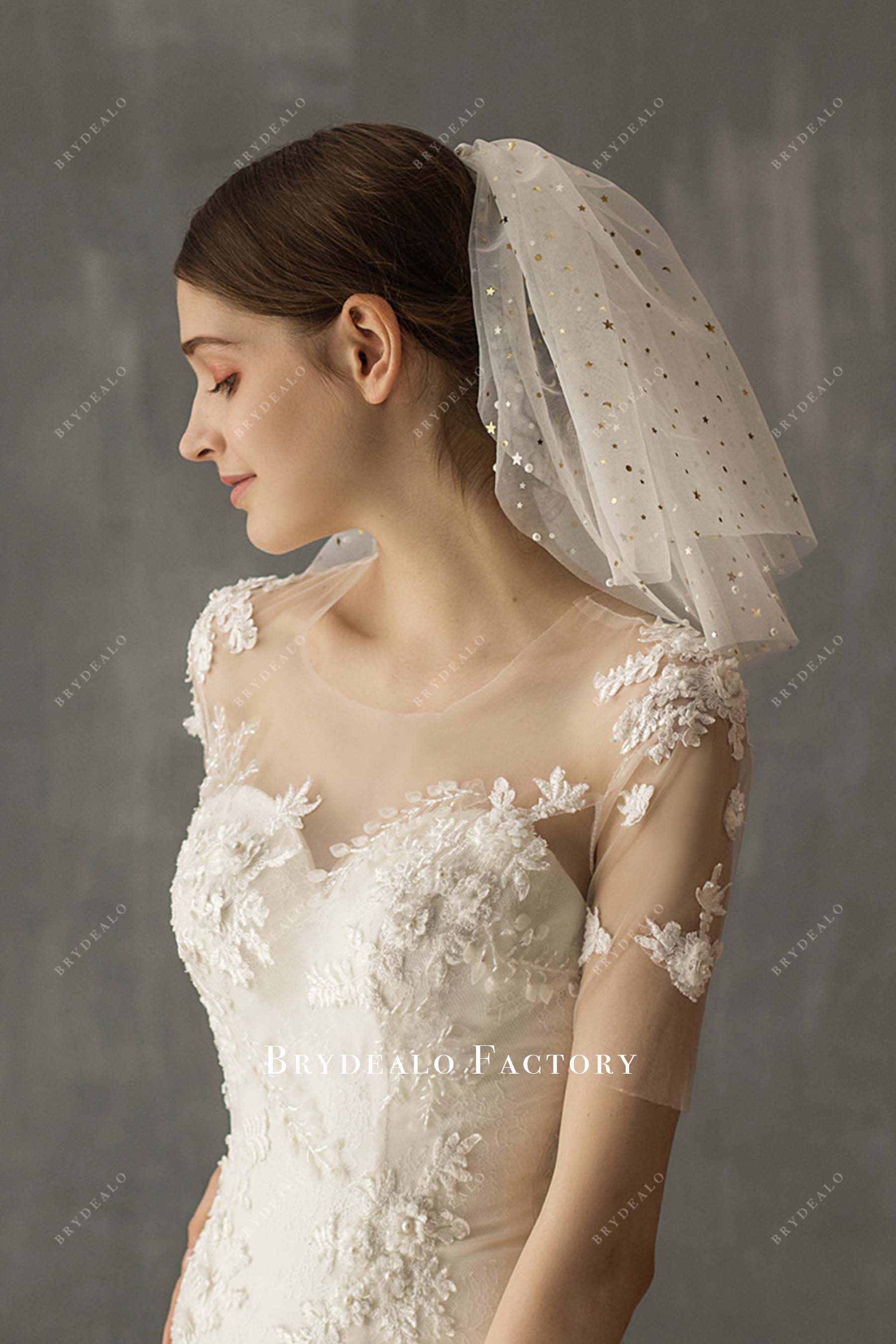 two tier tulle bridal veil