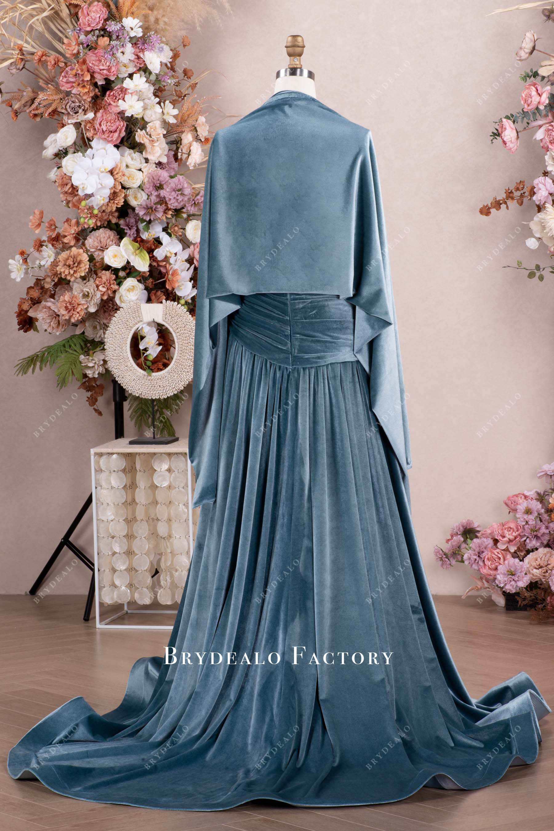 velvet shawl long velvet formal gown