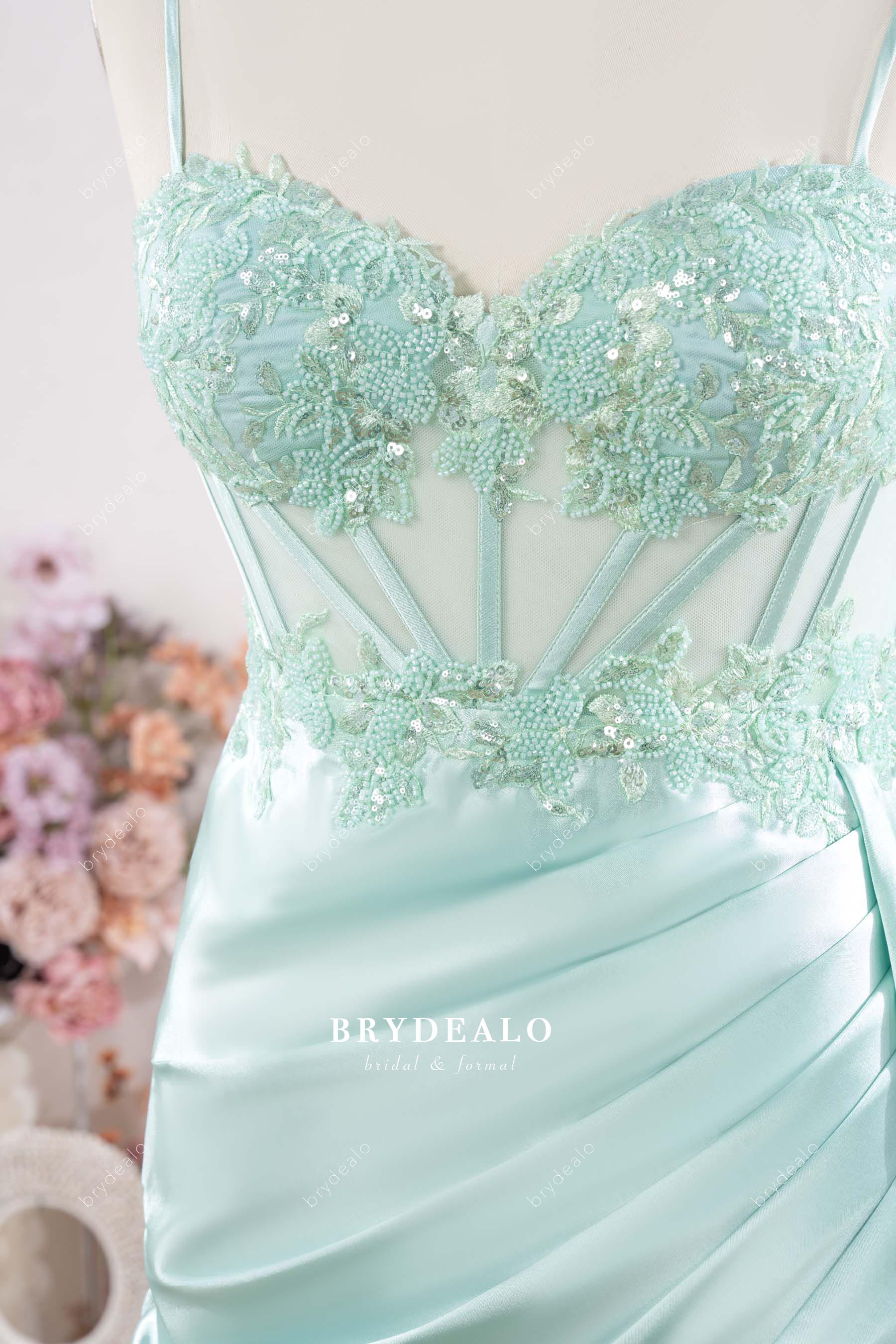 visible boning sweetheart neck formal dress