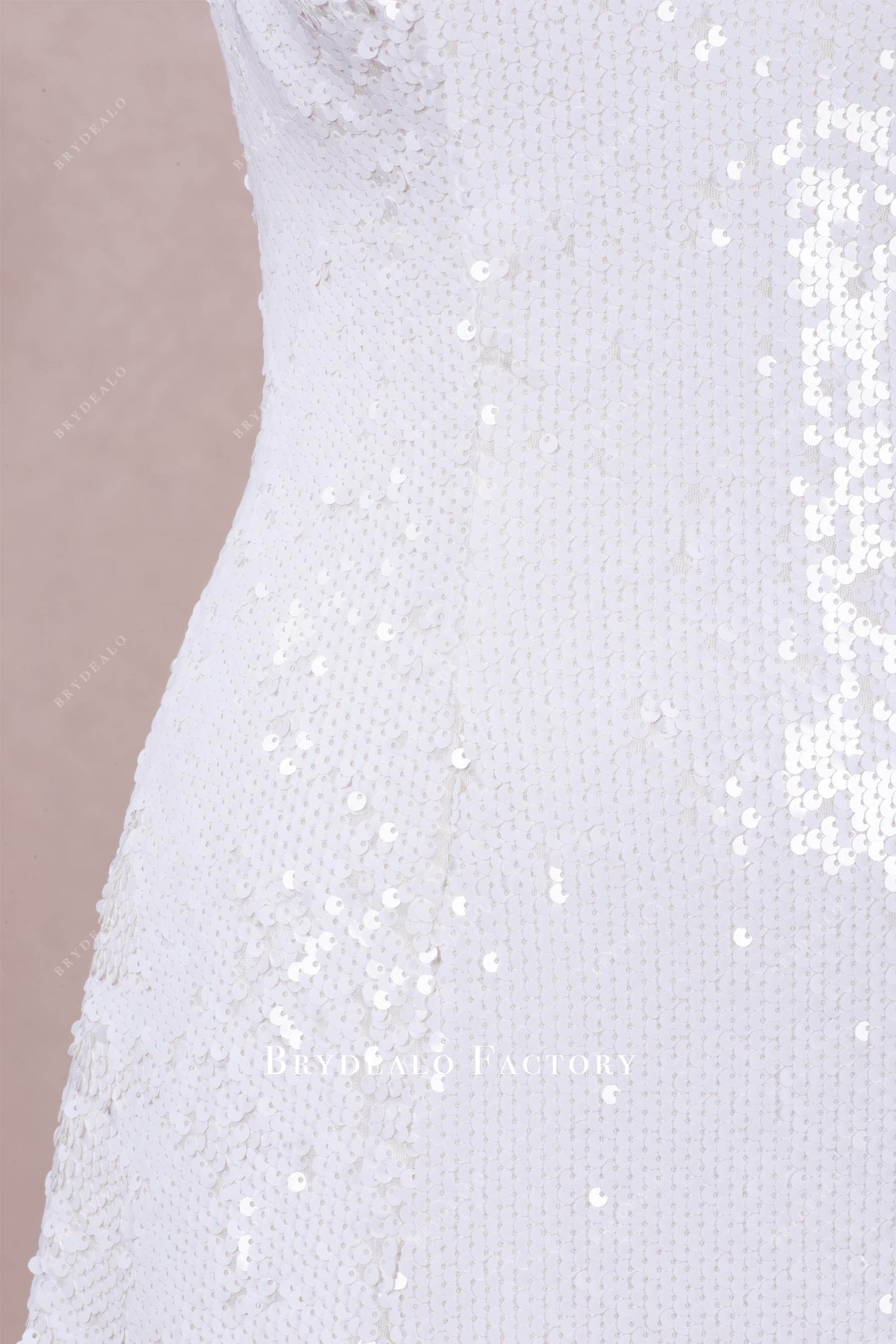 white sequin wedding dress