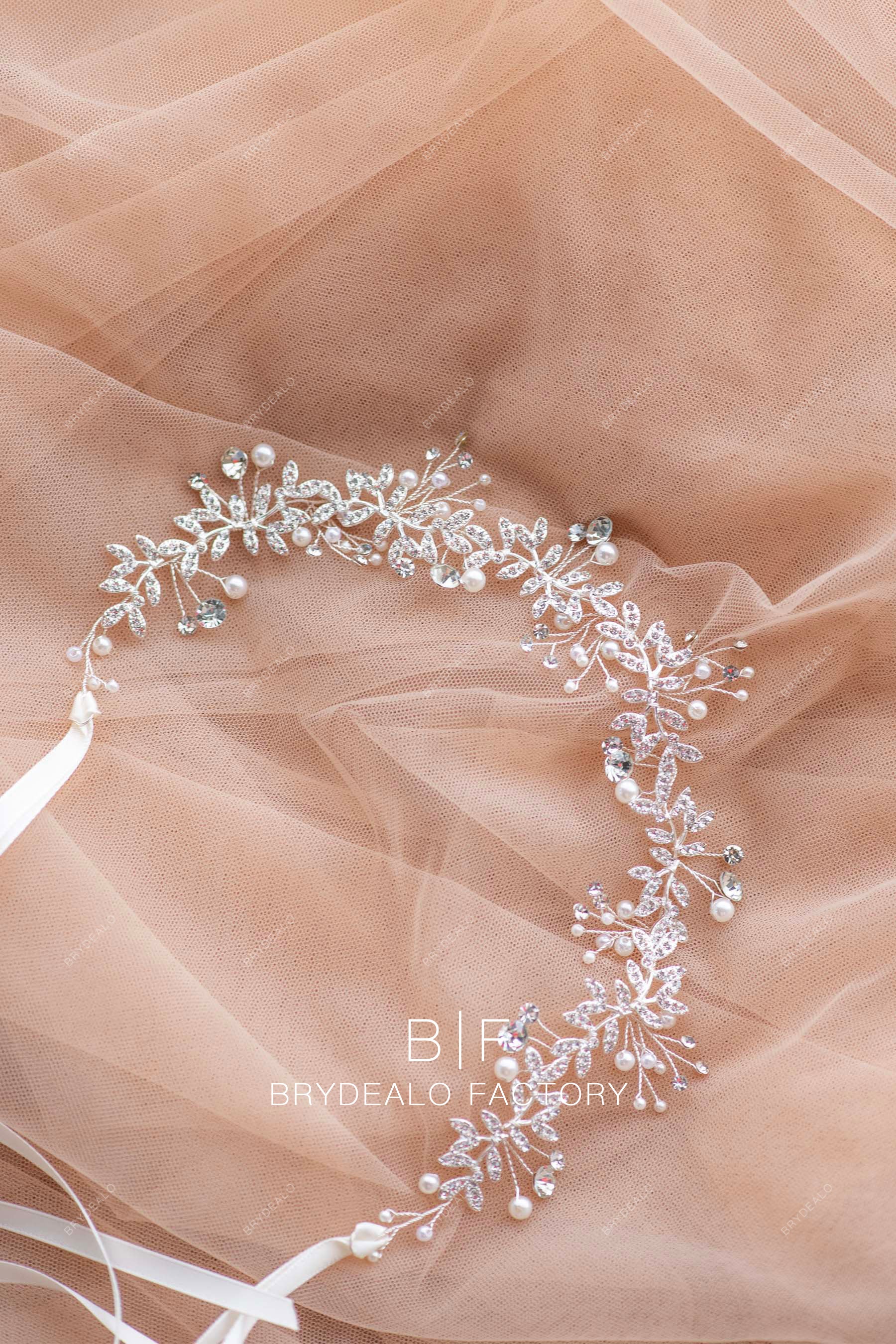 wholesale crystal pearl bridal hairband