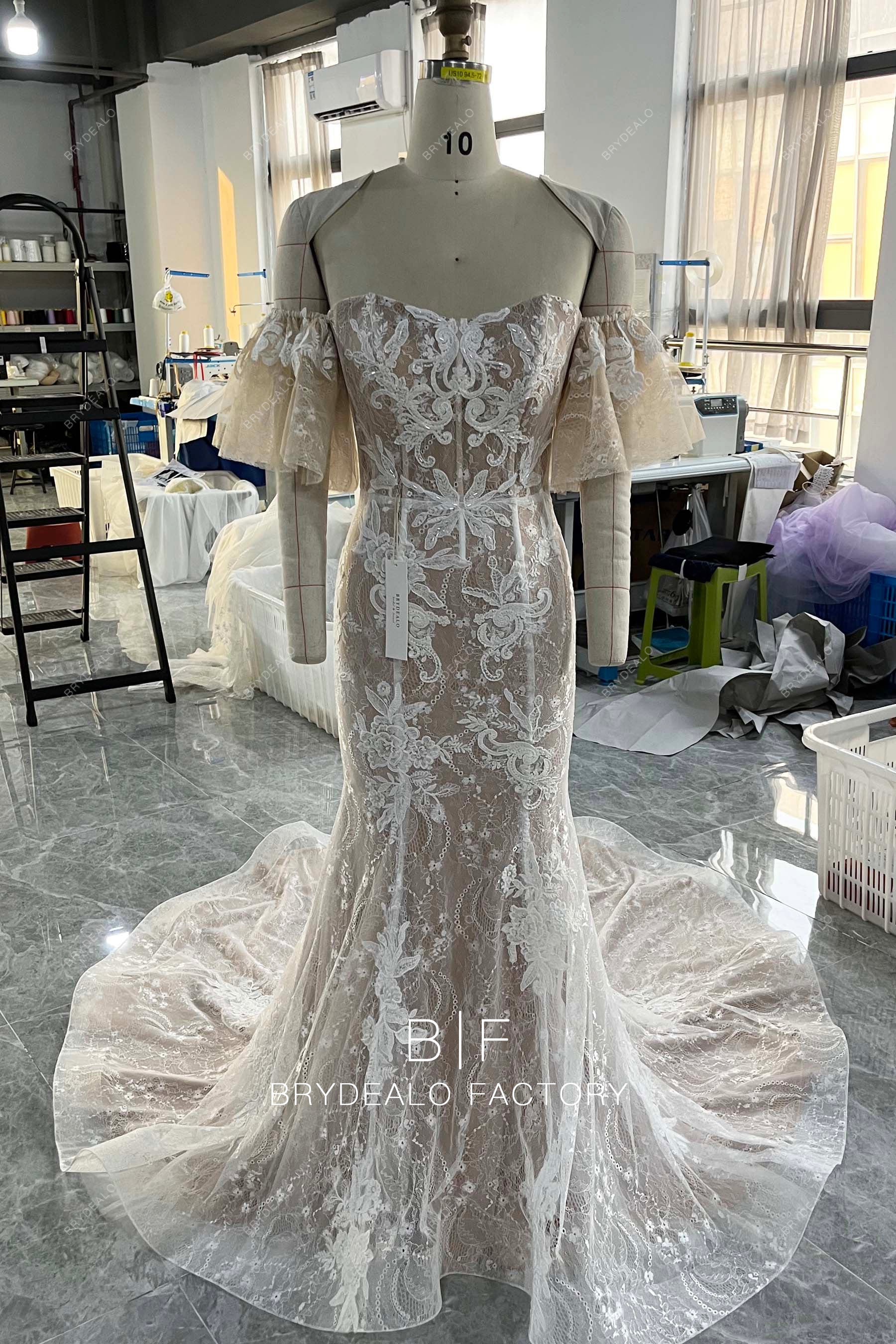 wholesale off shoulder lace wedding dress