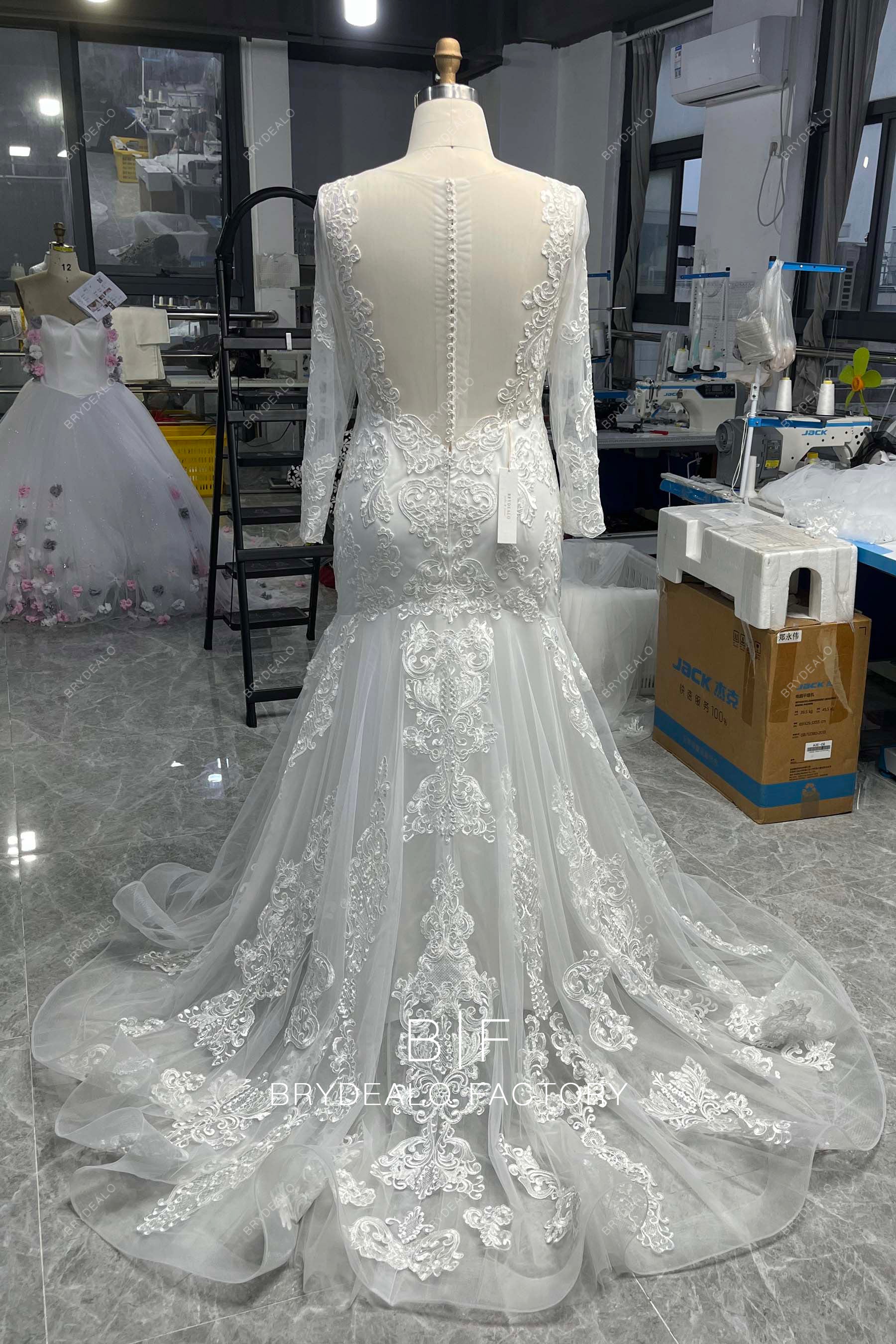 wholesale plus size lace wedding dress