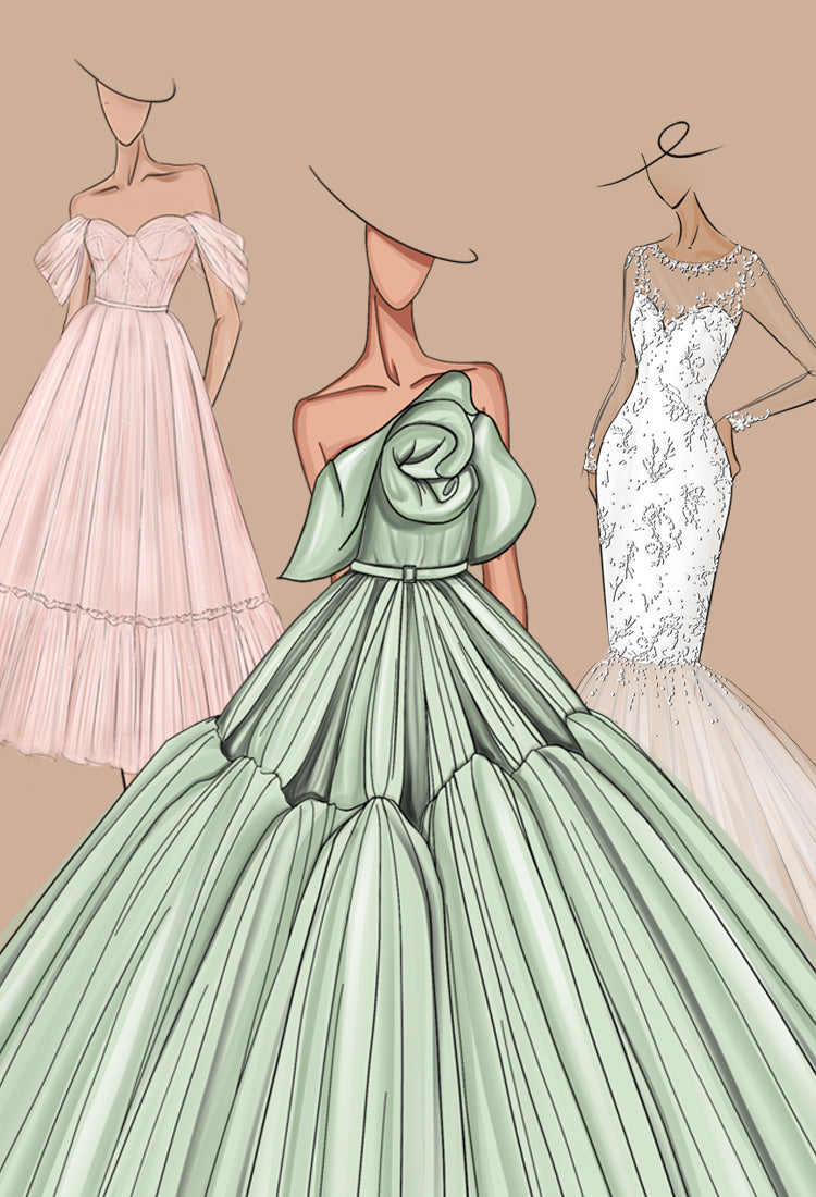 wholesale wedding formal dress sketches