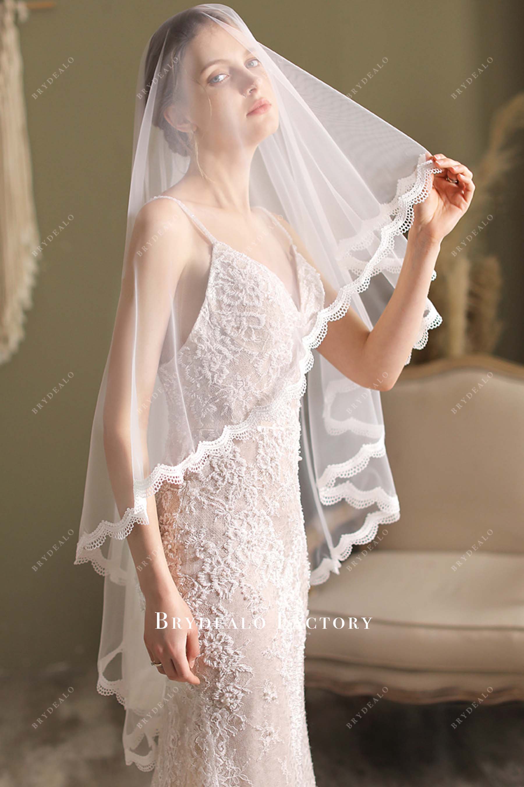 with comb bridal veil