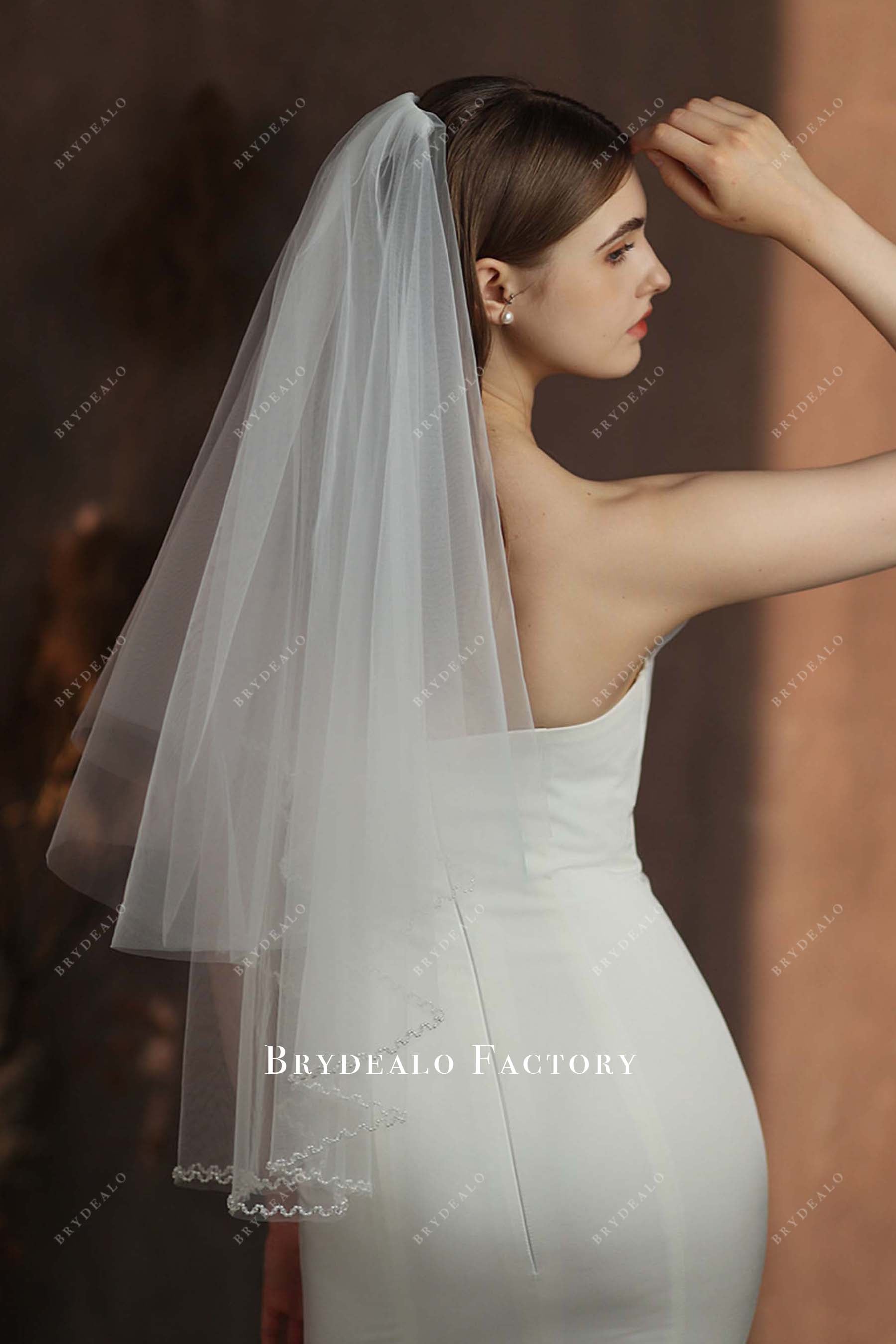 with comb bridal veil