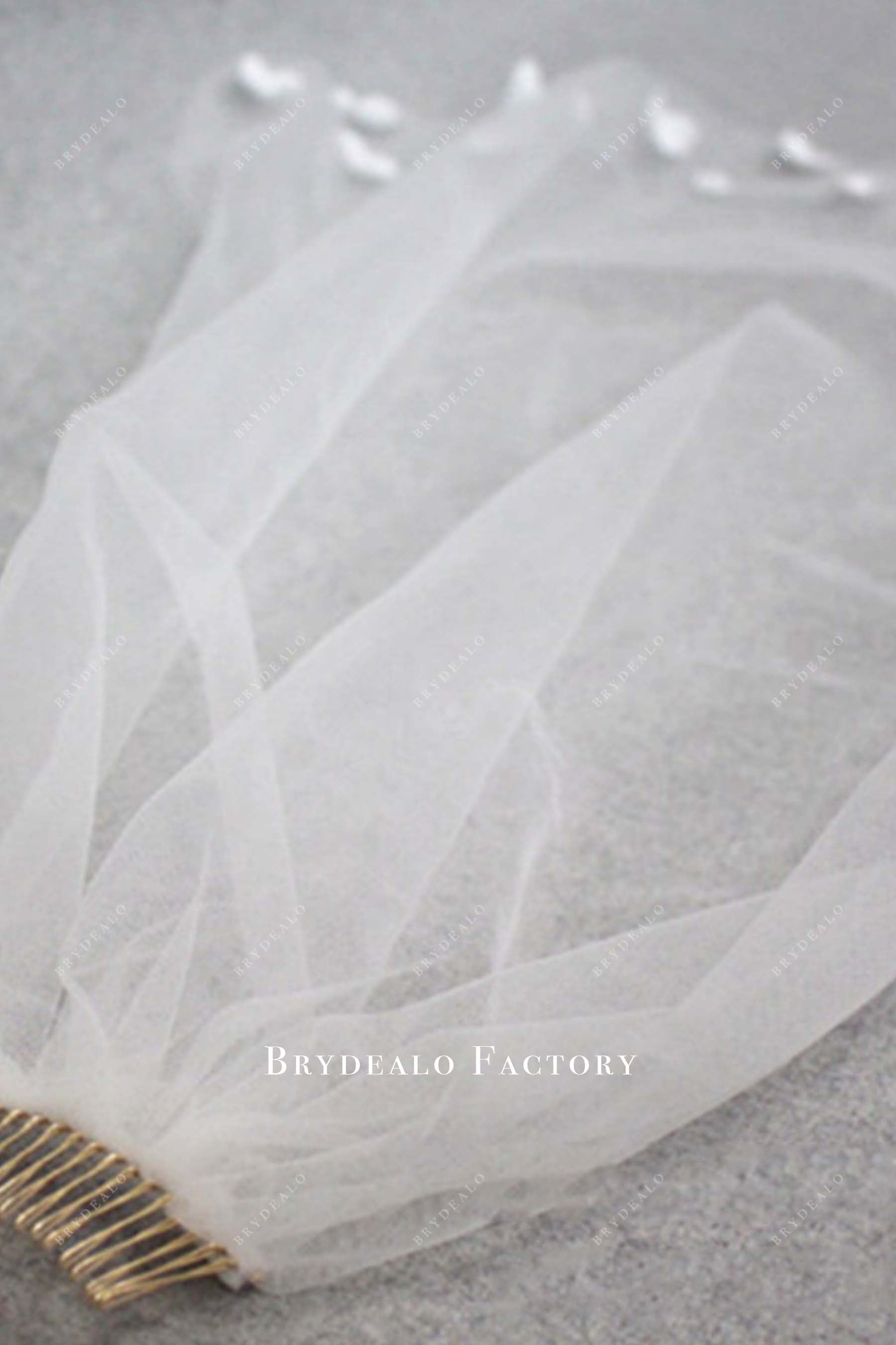 with comb raw cut floral bridal veil