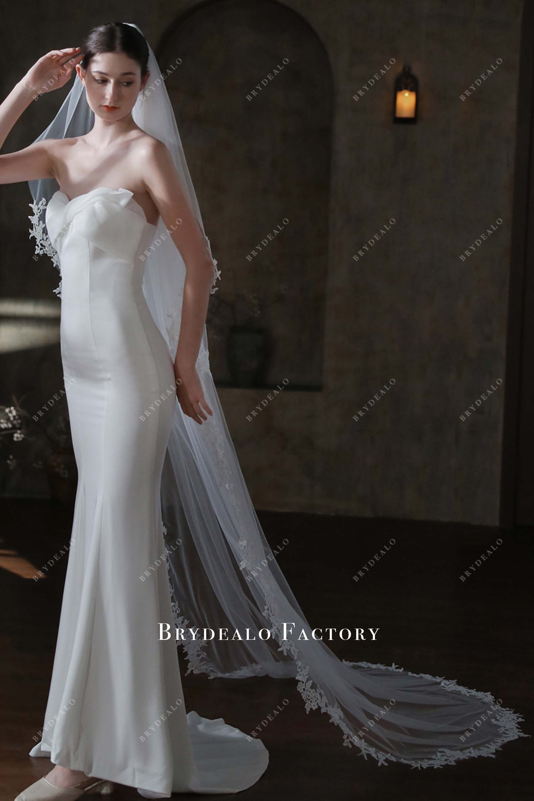 with comb tulle bridal veil