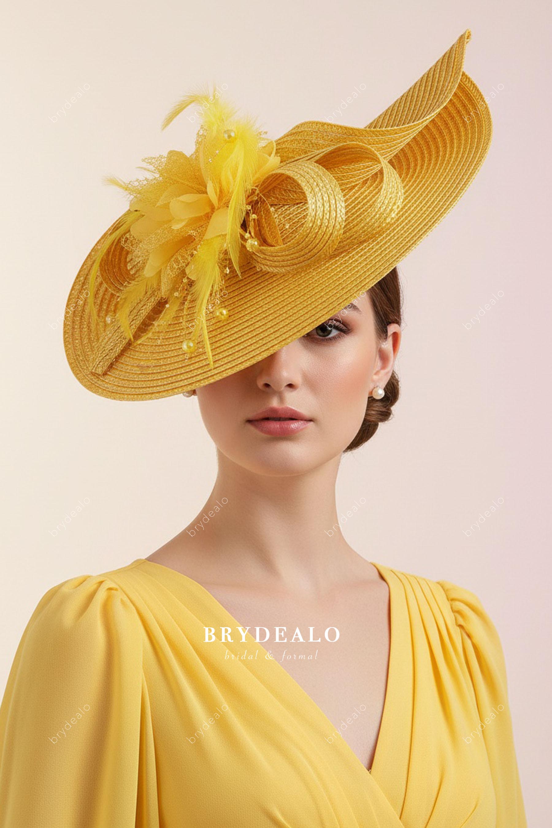 yellow mother of the bride hat